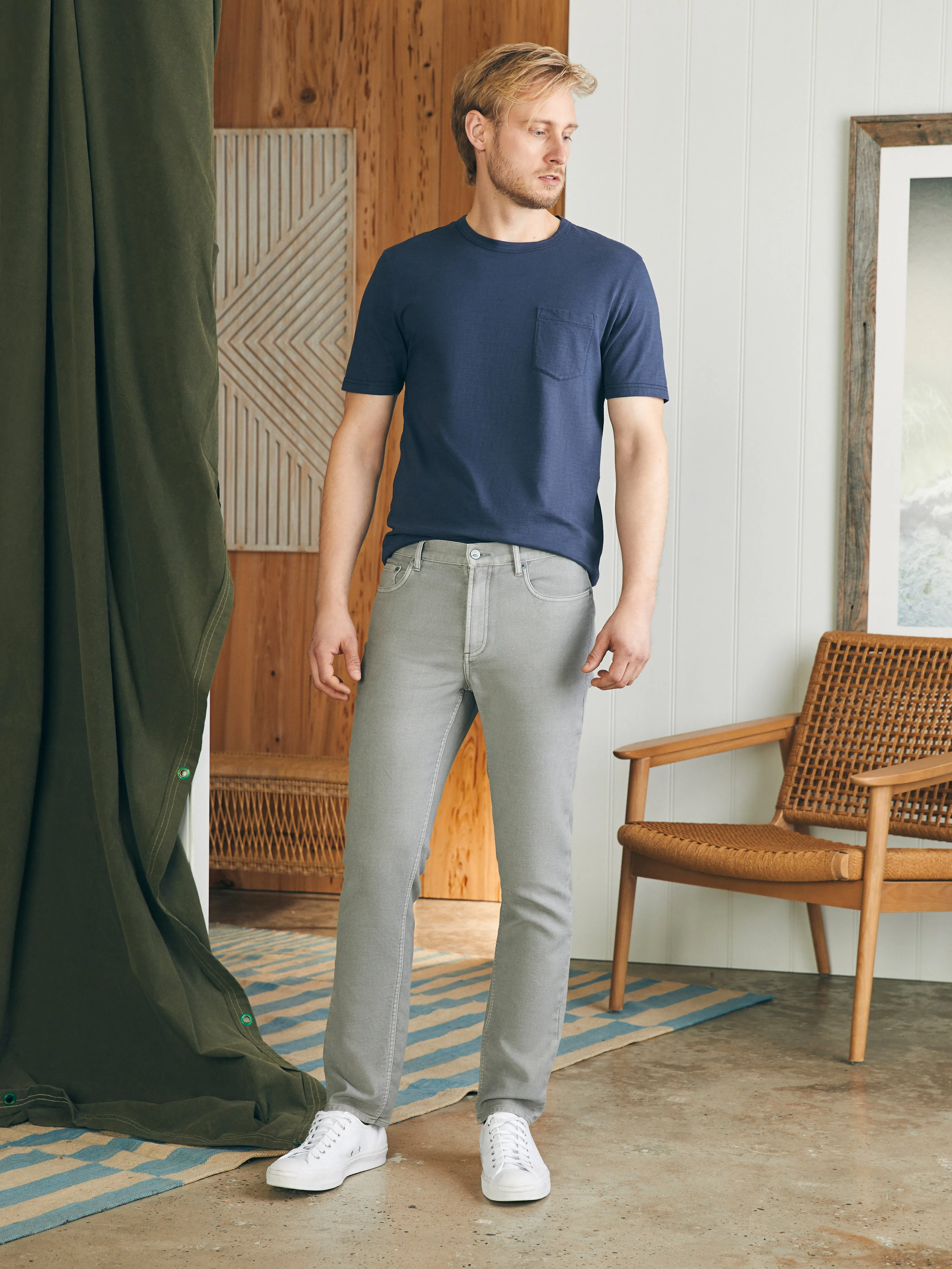 Stretch Terry 5-Pocket Pant (34" Inseam) - Iron sold by Faherty product image thumbnail 2