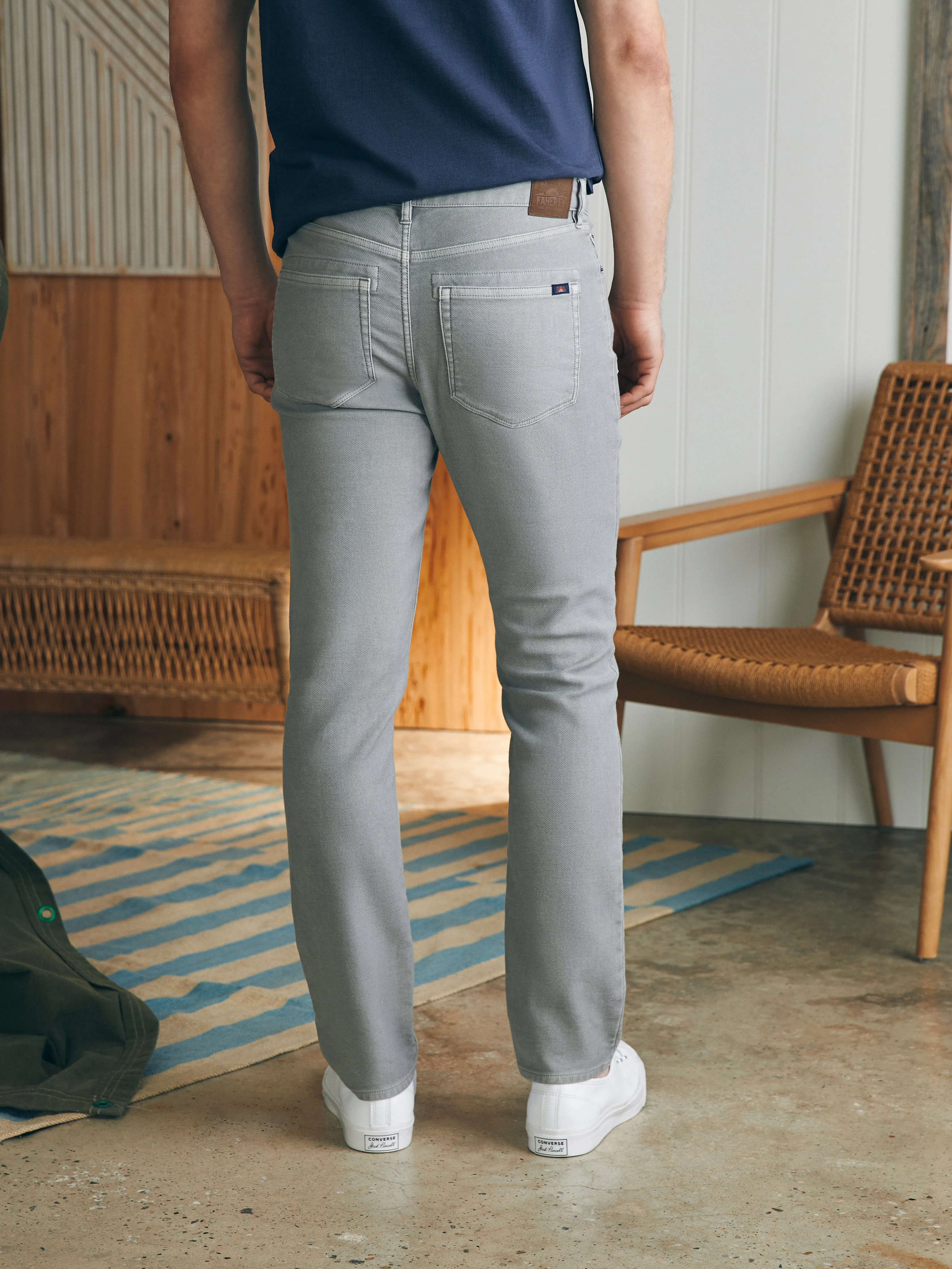 Stretch Terry 5-Pocket Pant (34" Inseam) - Iron sold by Faherty product image thumbnail 5