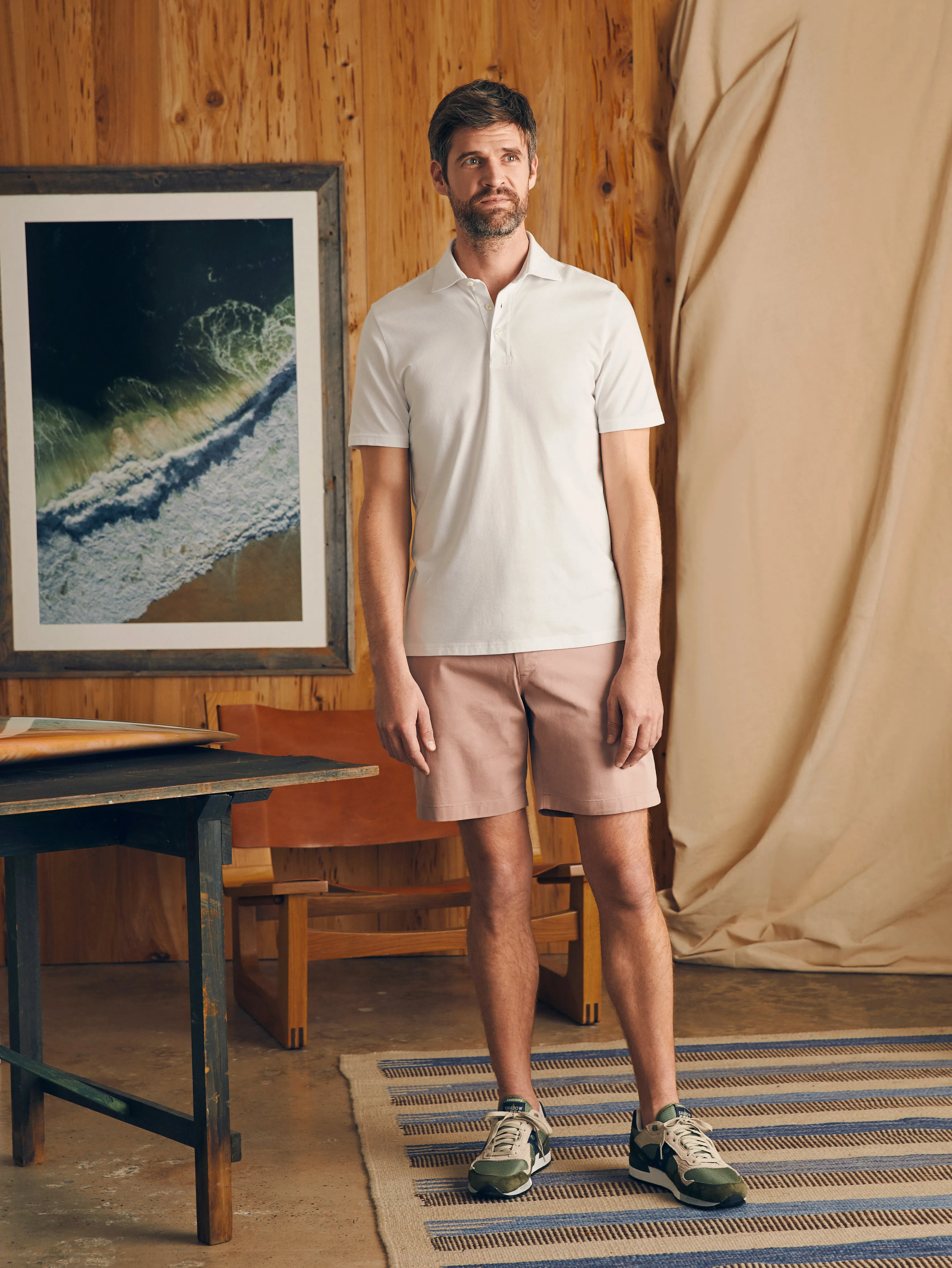 Movement™ Short-Sleeve Pique Polo Shirt (Tall) - Pure White sold by Faherty product image thumbnail 4