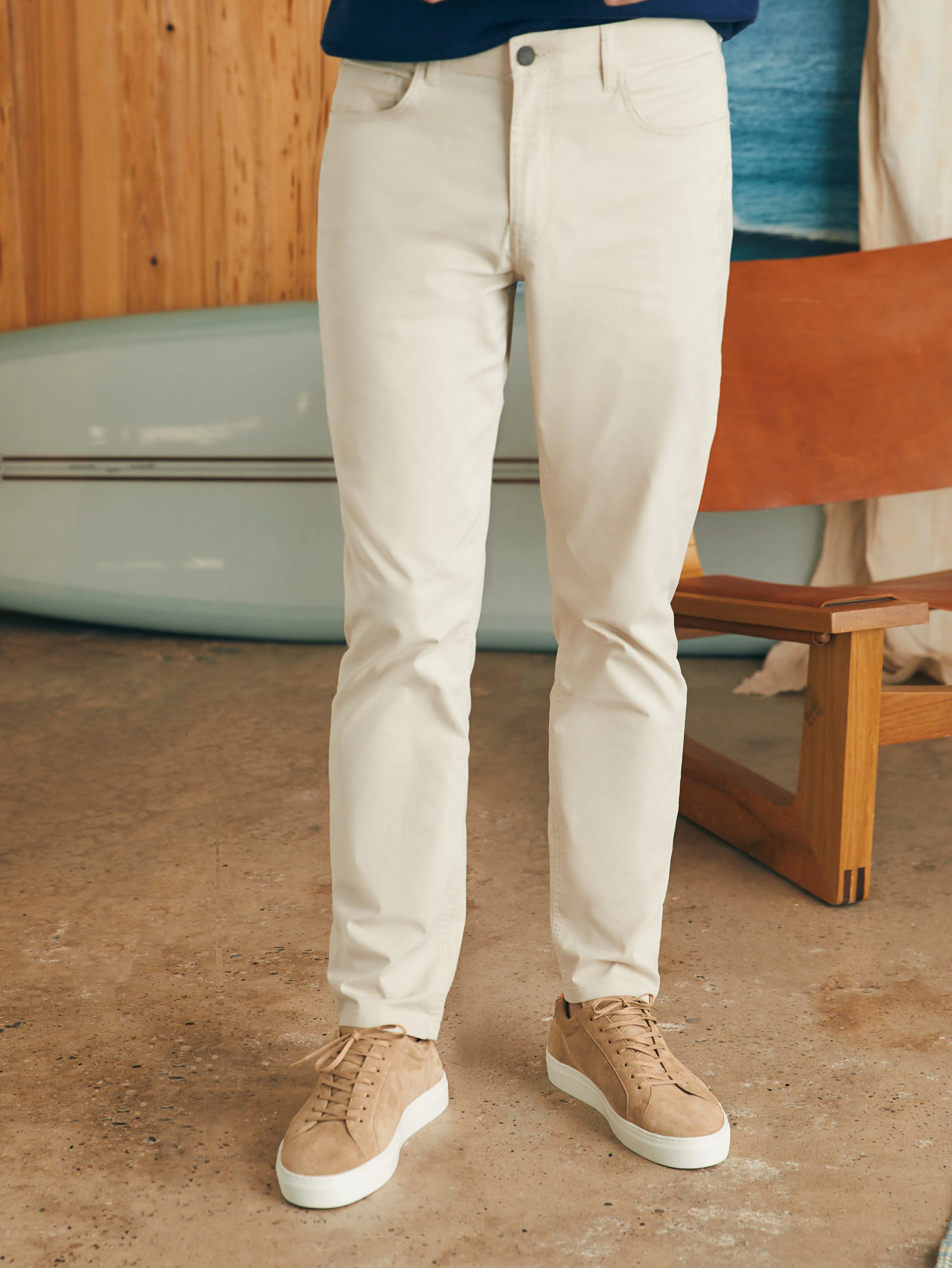 Movement™ 5-Pocket Pant (34" Inseam) - Light Sand sold by Faherty