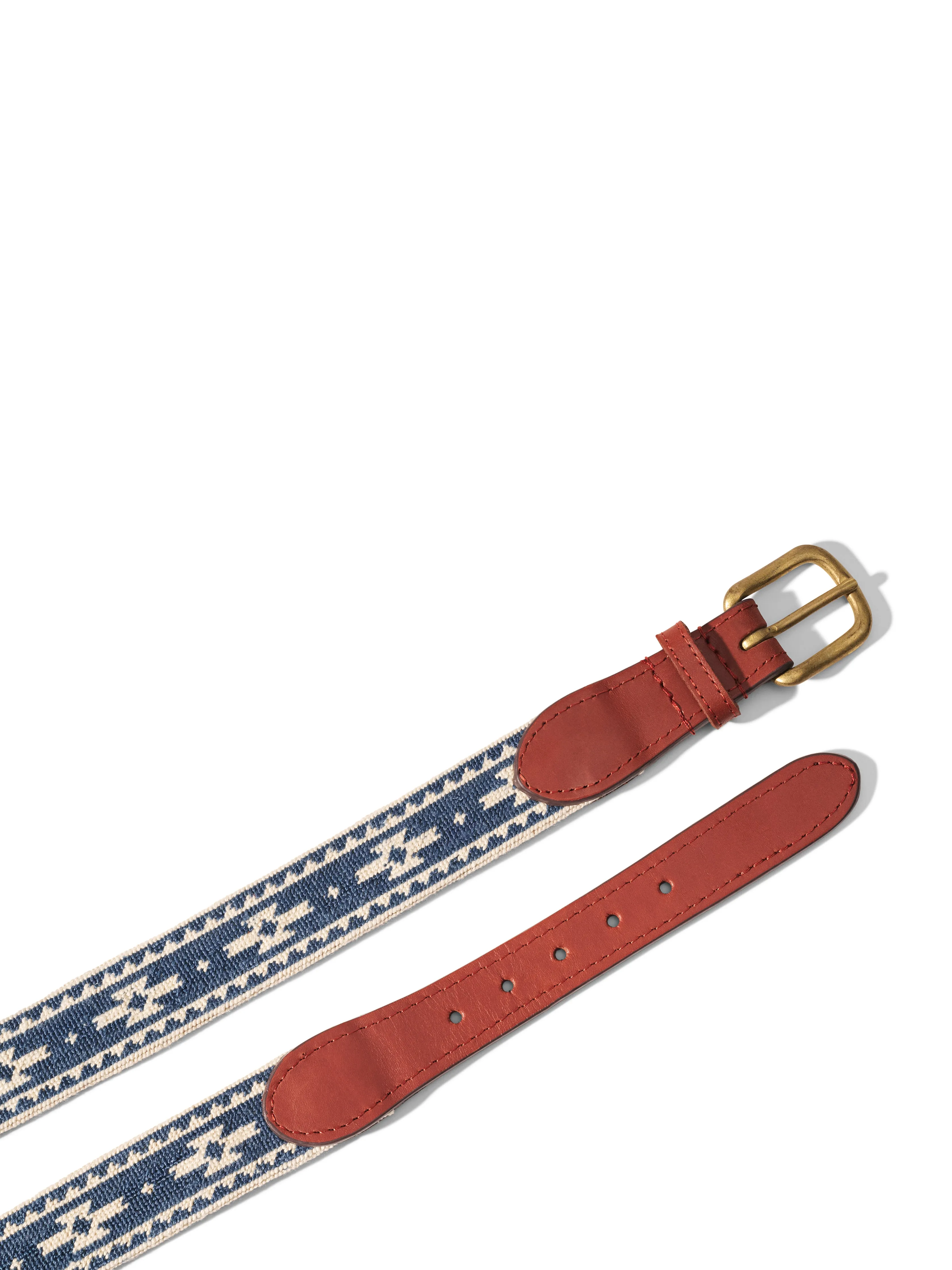 Steven Paul Judd Chahta Embroidered Belt - Navy Cream Motif sold by Faherty product image thumbnail 2