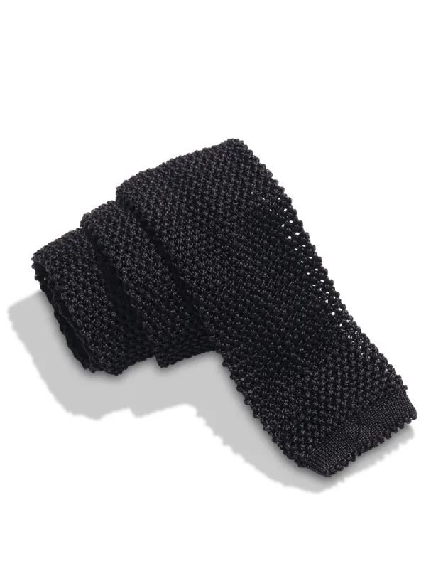 Reserve Silk Tie - Black sold by Faherty