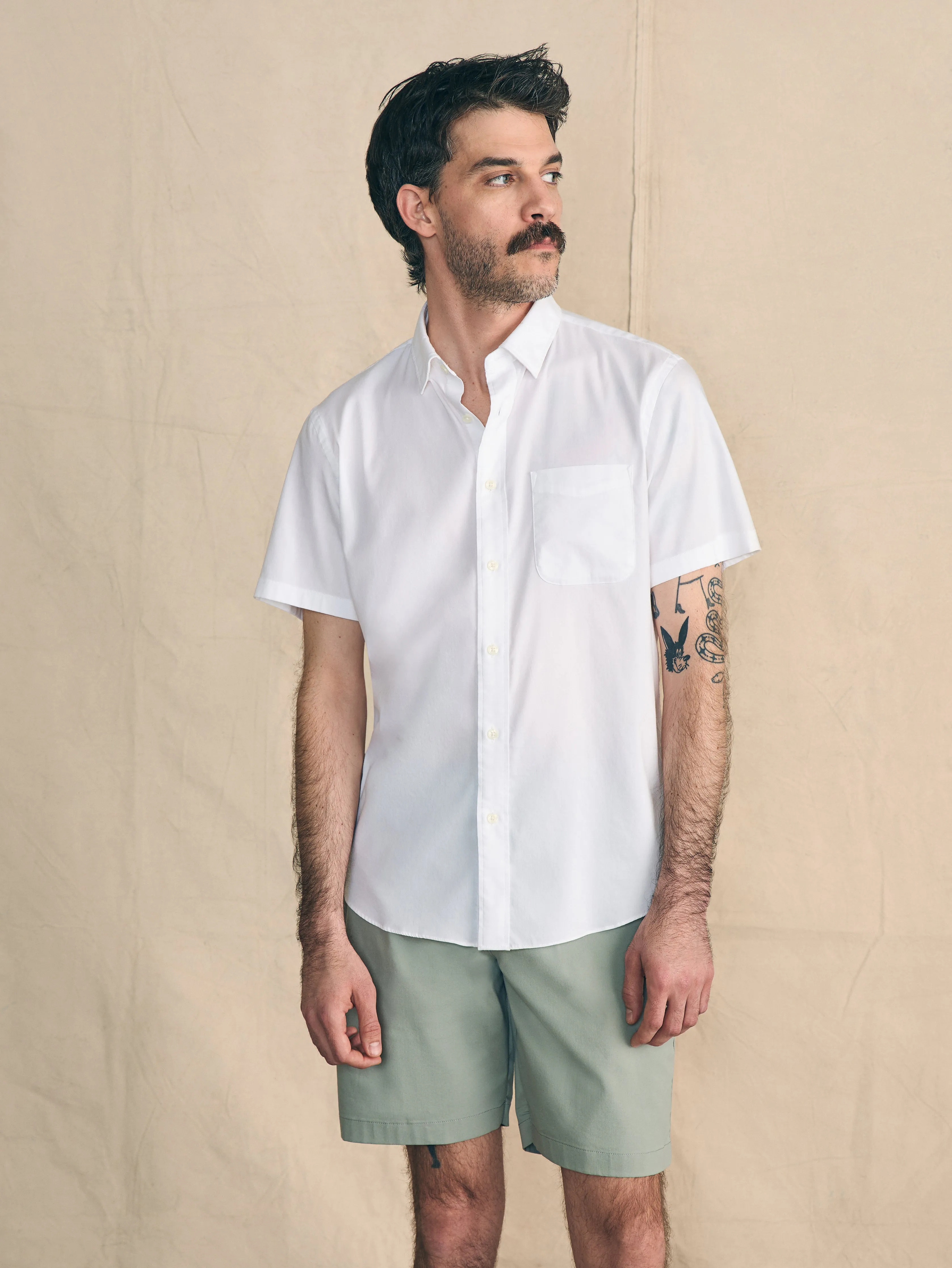 Movement™ Short-Sleeve Shirt - Cloud White sold by Faherty product image thumbnail 5