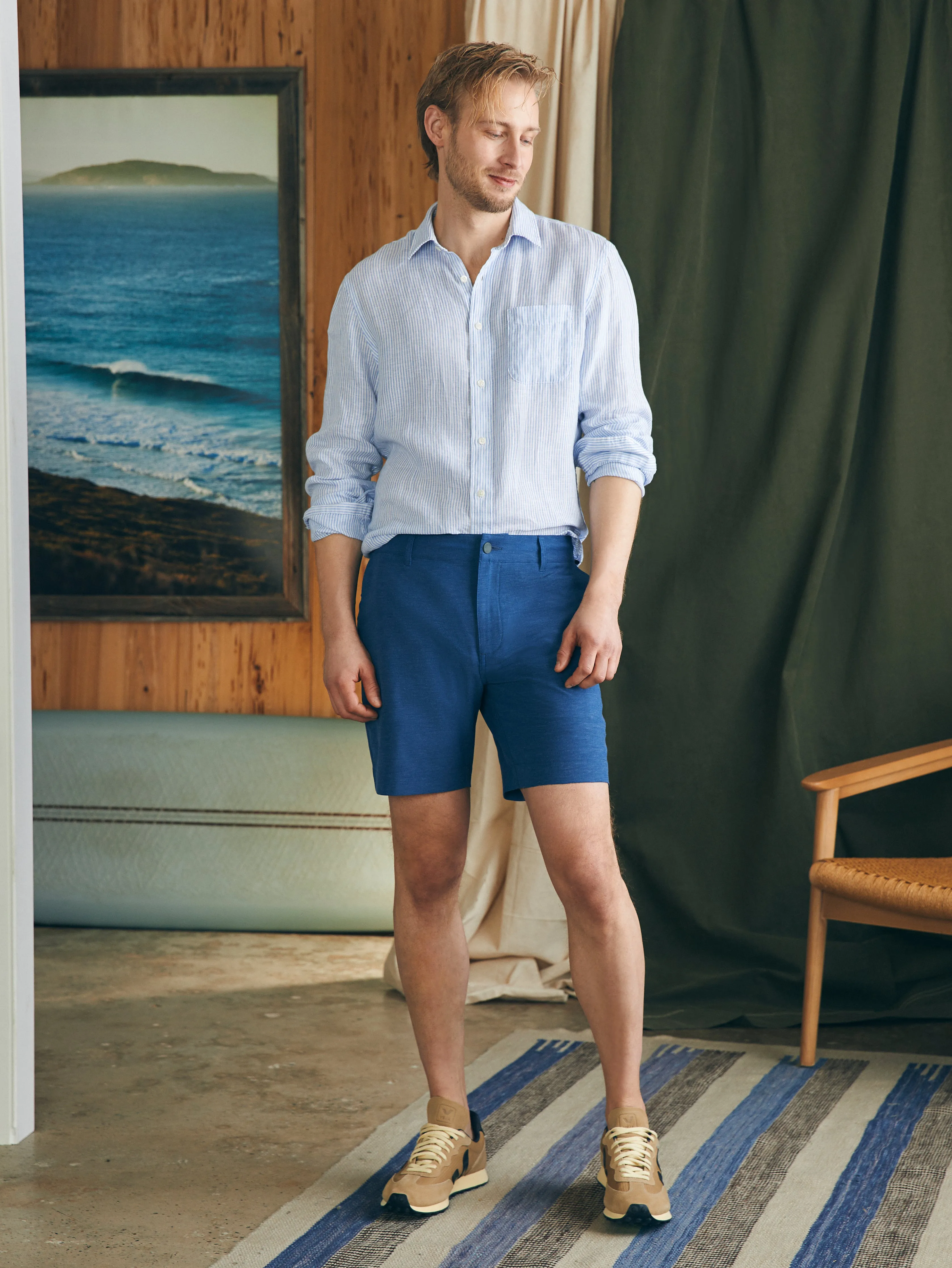 All Day™ Short 1.0 (7") - Navy sold by Faherty product image thumbnail 5