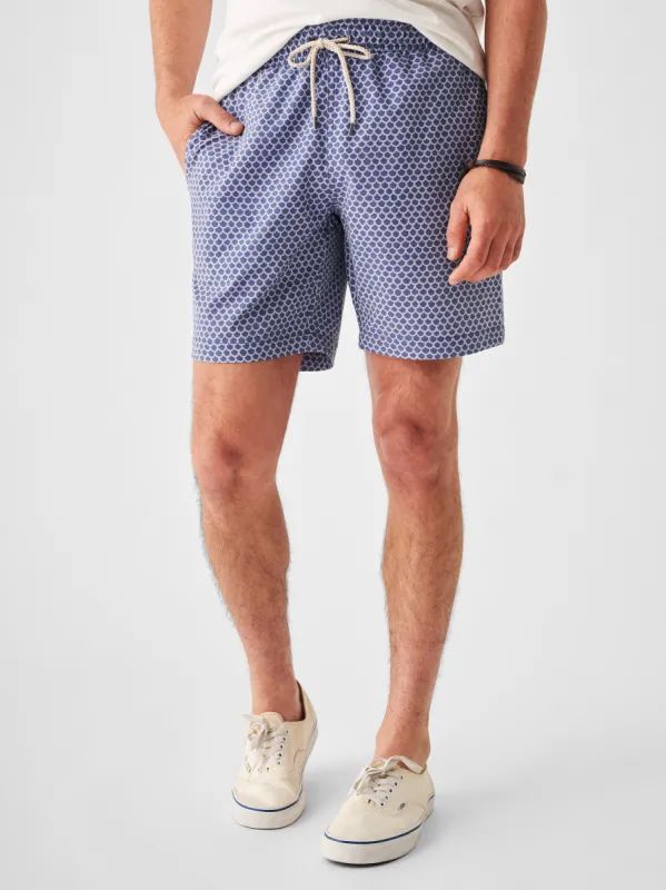 Beacon Trunk (7" Inseam) - Fishscale Batik sold by Faherty