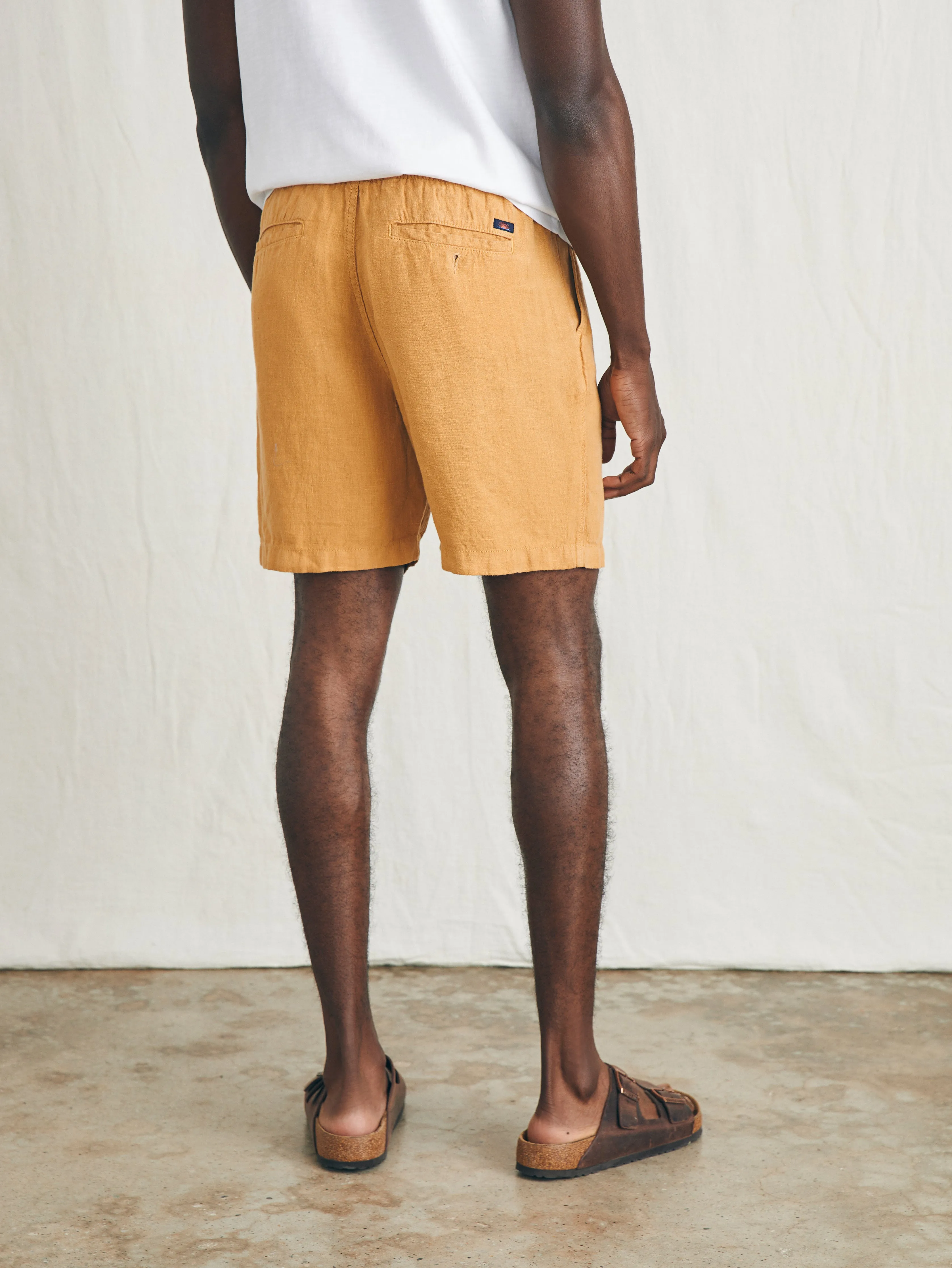 Essential Linen Short (6.5" Inseam) - Sunset Gold sold by Faherty product image thumbnail 5