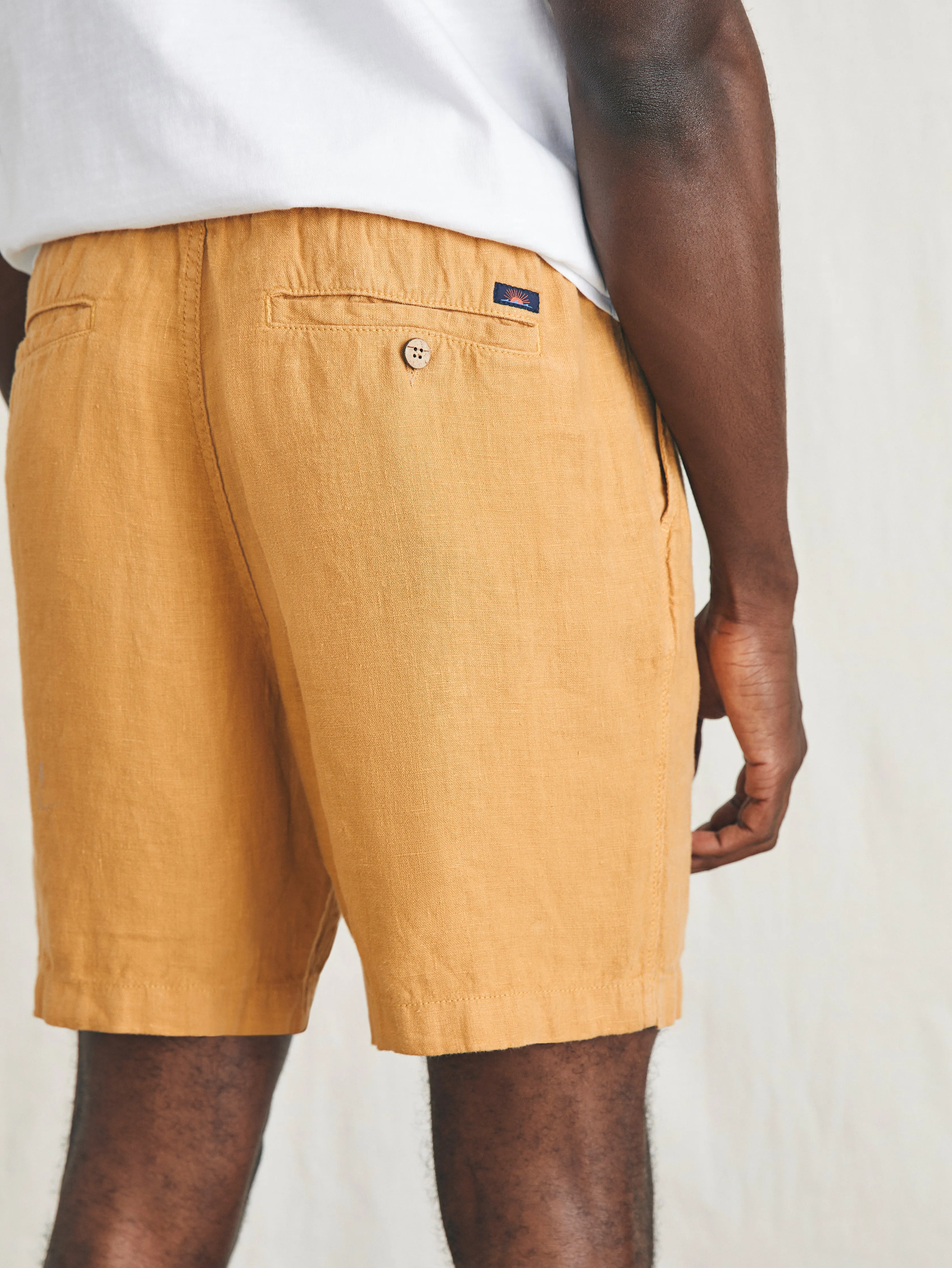 Essential Linen Short (6.5" Inseam) - Sunset Gold sold by Faherty product image thumbnail 4