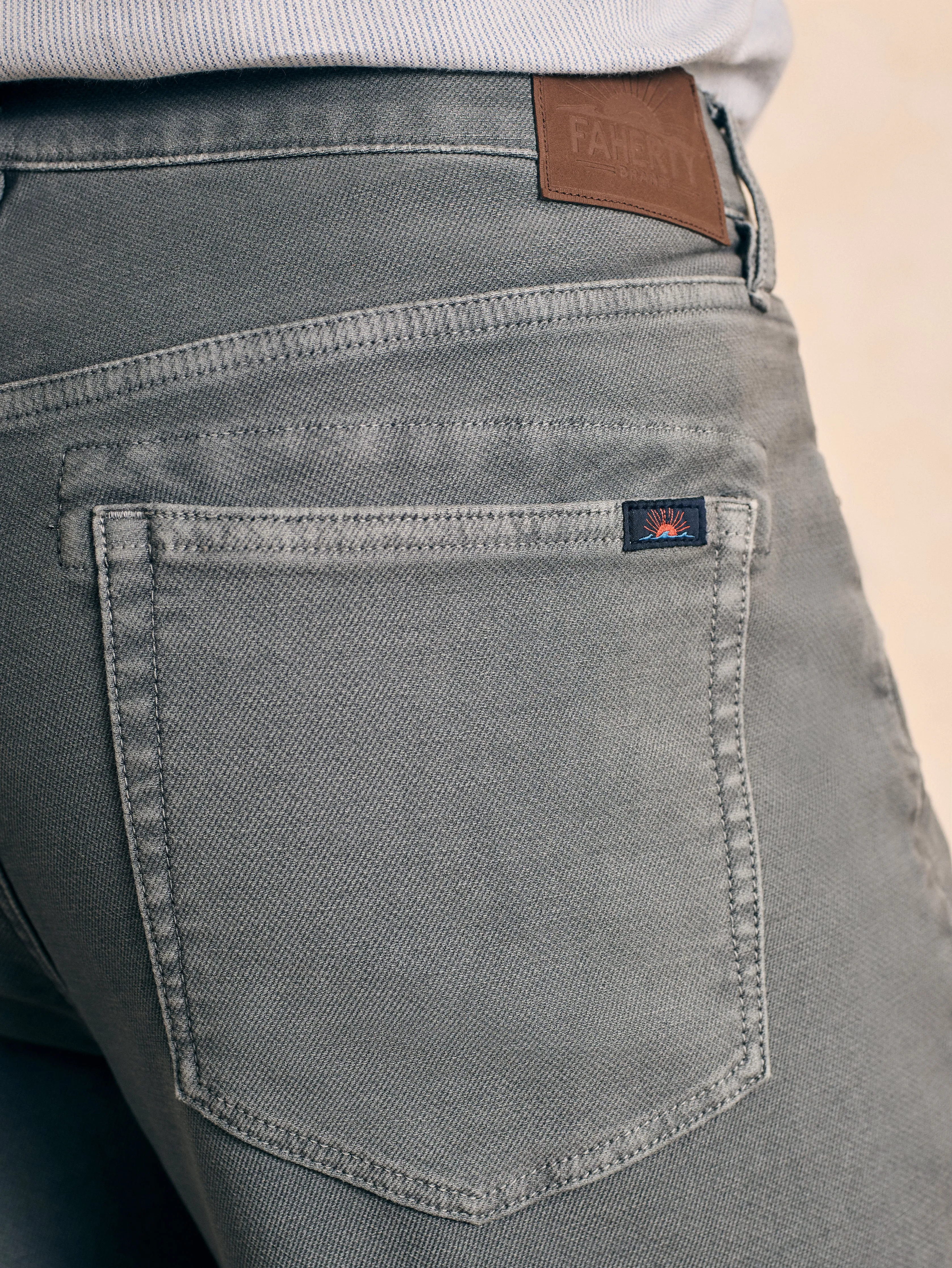 Stretch Terry 5-Pocket Athletic Fit Pant (30" Inseam) - Slate sold by Faherty product image thumbnail 4