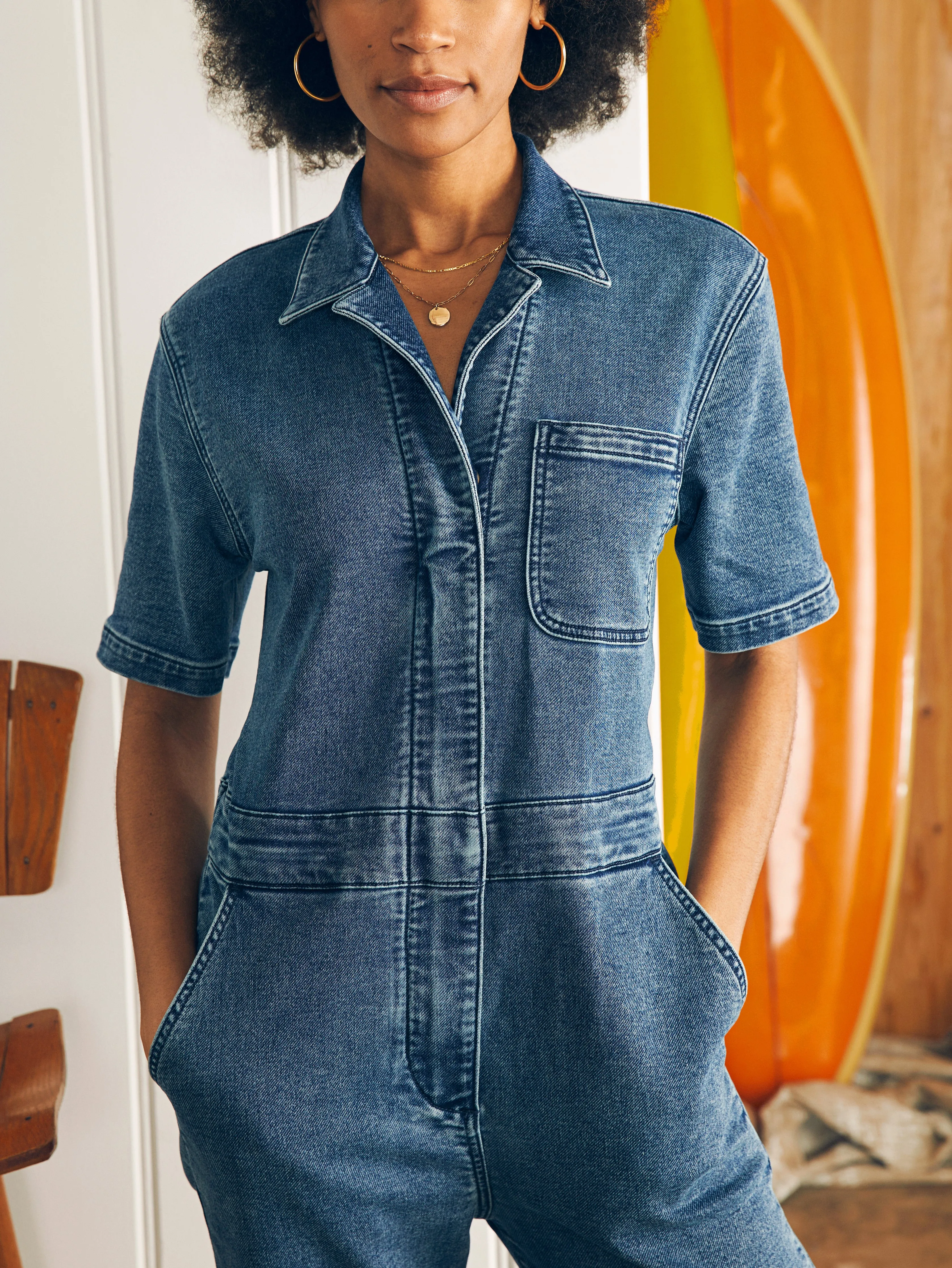 Stretch Terry Blythe Jumpsuit - Riverton sold by Faherty product image thumbnail 2