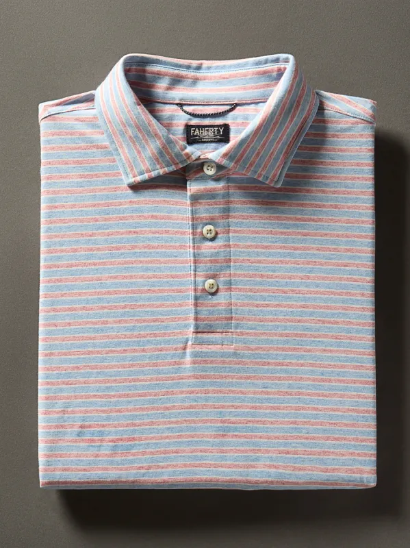 Short-Sleeve Movement™ Polo Shirt - Horizon Line Stripe sold by Faherty