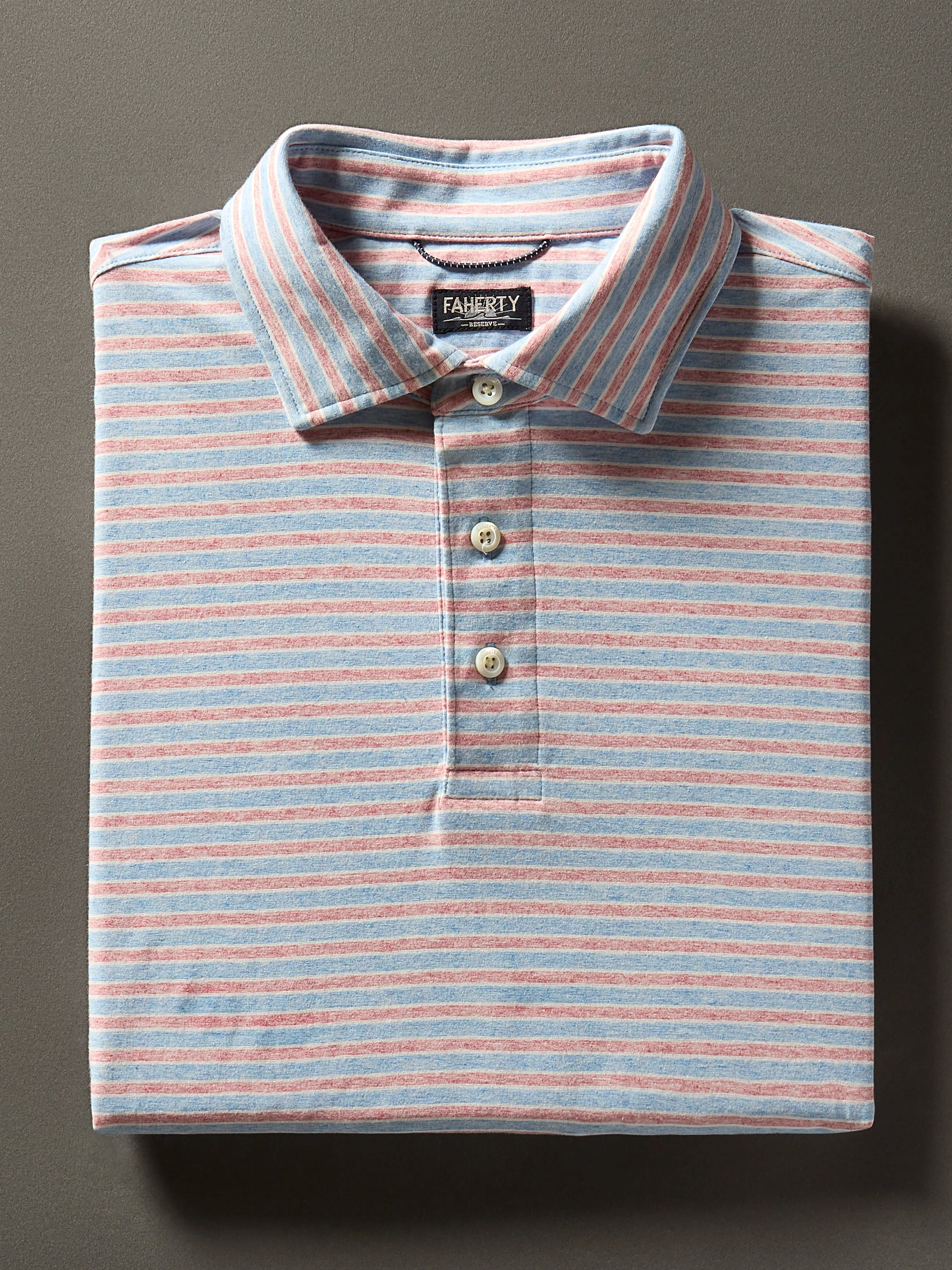Short-Sleeve Movement™ Polo Shirt - Horizon Line Stripe sold by Faherty