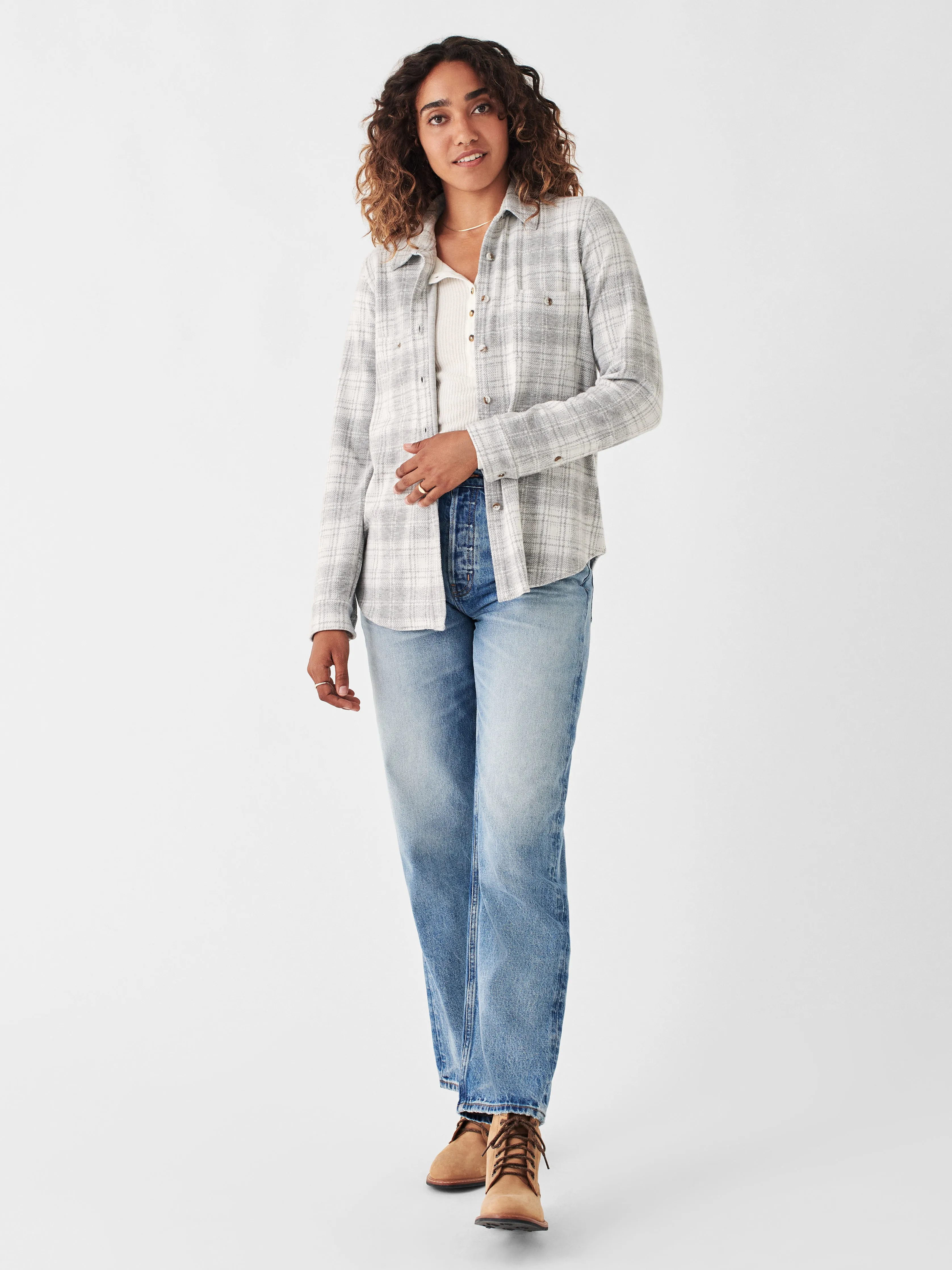 Legend™ Sweater Shirt - Winter Clouds Plaid sold by Faherty product image thumbnail 3