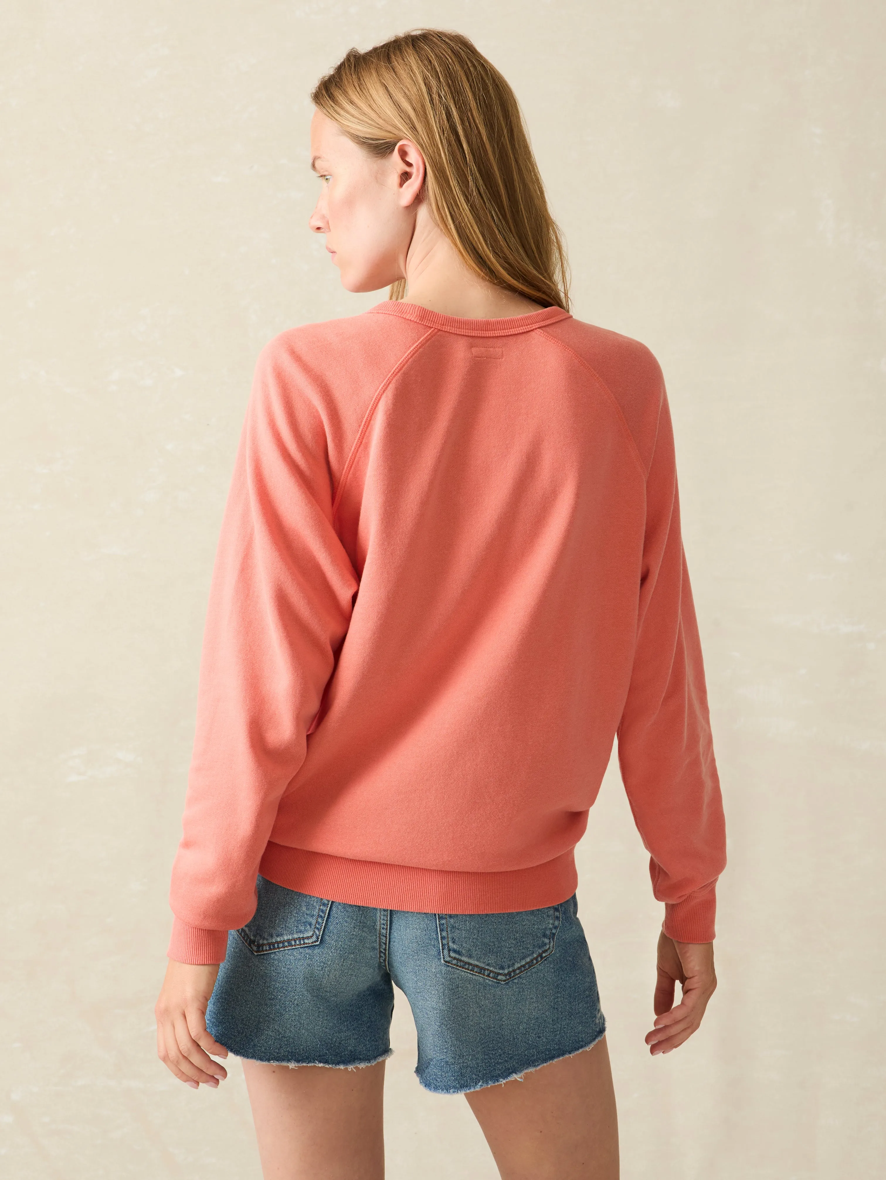 Coastal Cloud Cotton Crew - Hot Coral sold by Faherty product image thumbnail 5