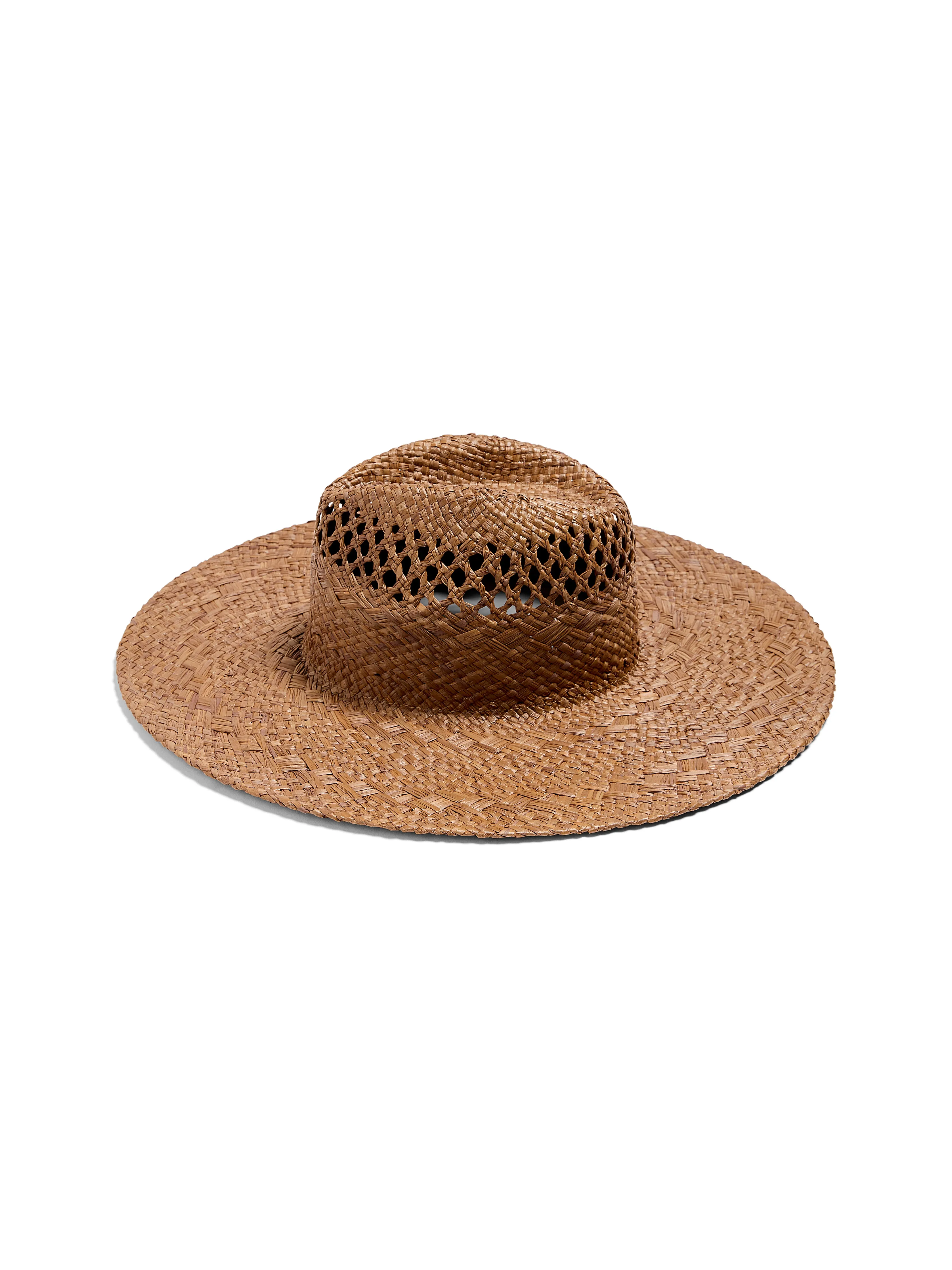 Raffia Mixed Stitch Fedora - Dark Brown sold by Faherty product image thumbnail 4