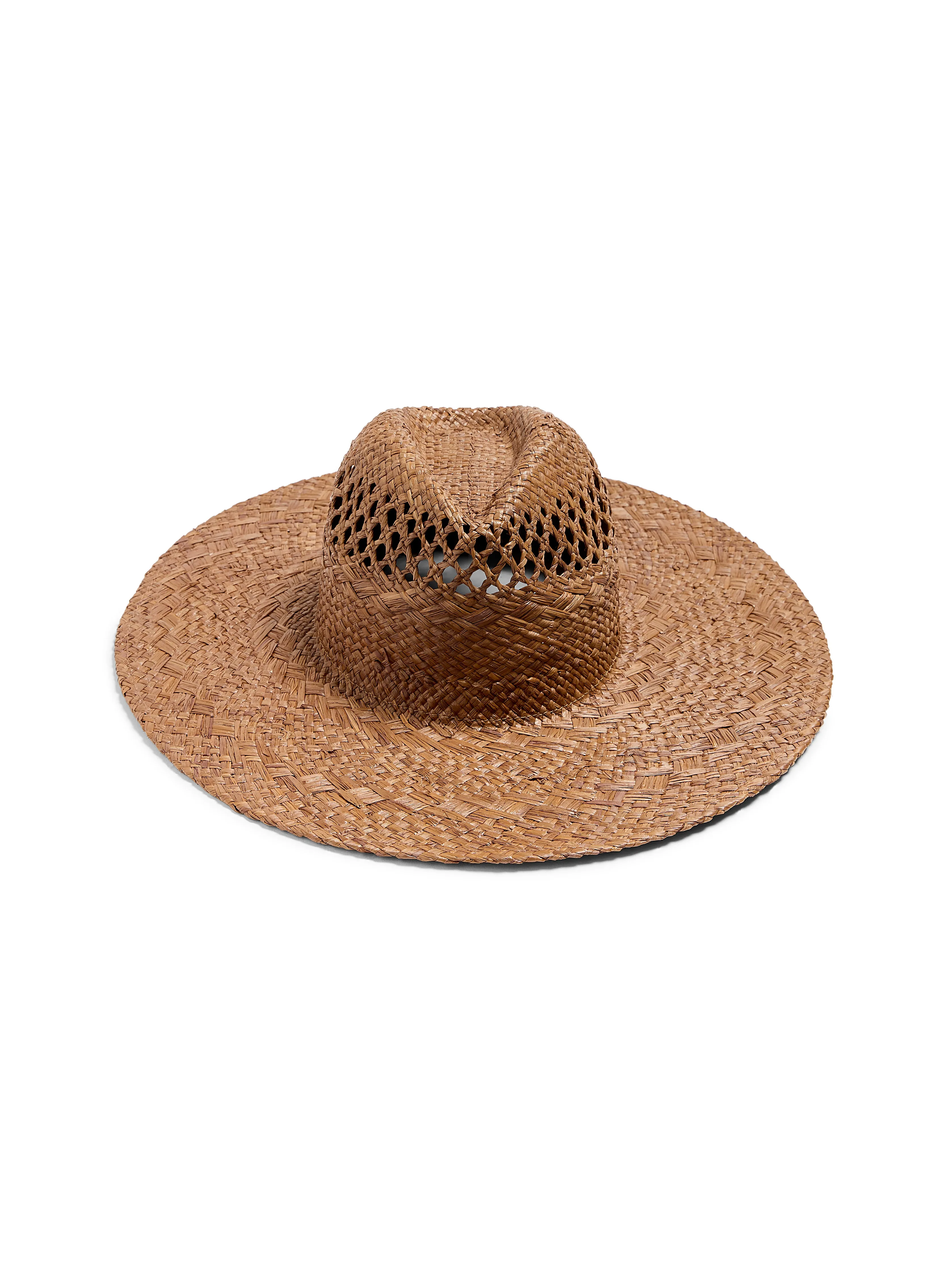 Raffia Mixed Stitch Fedora - Dark Brown sold by Faherty product image thumbnail 3