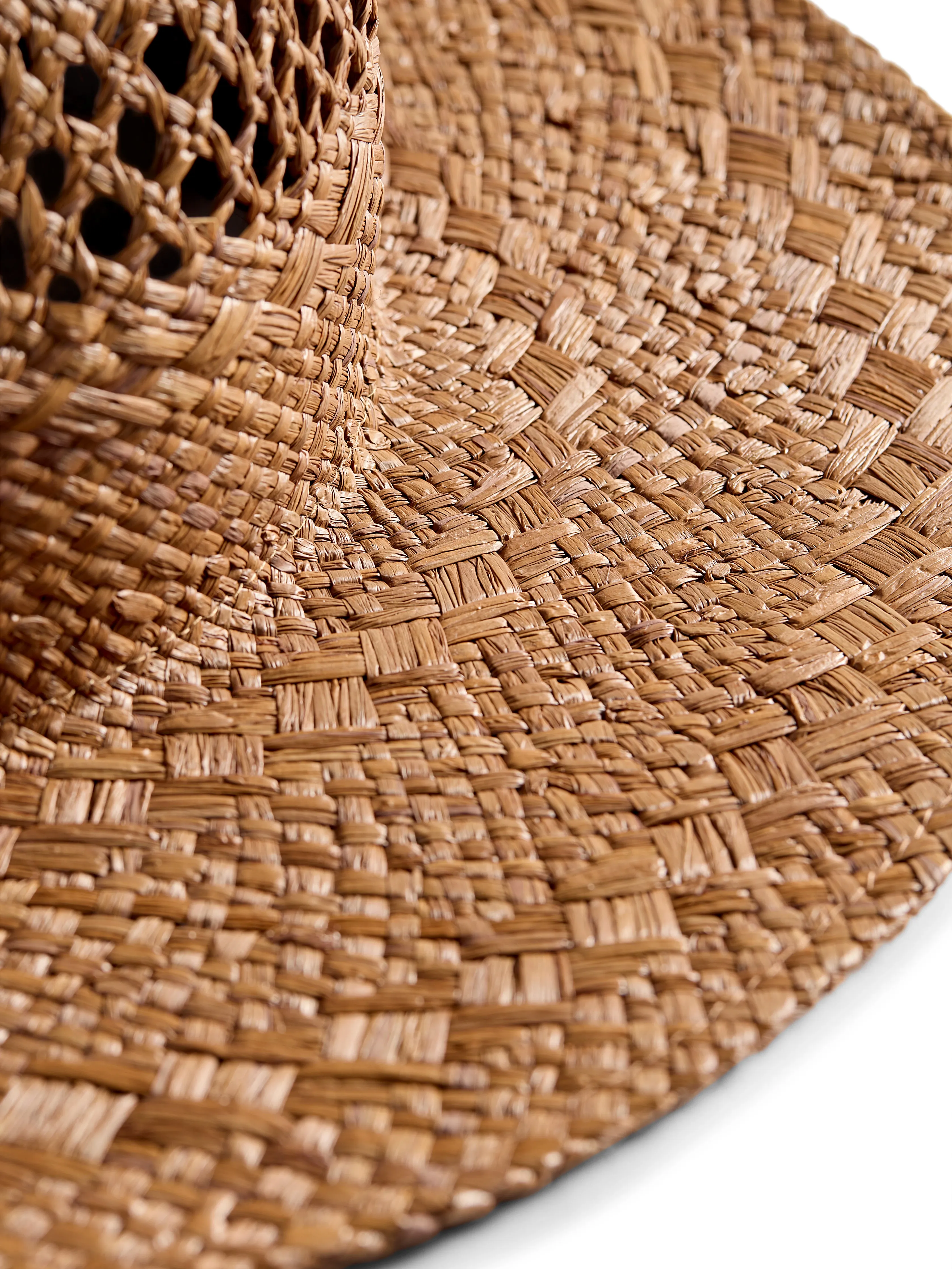 Raffia Mixed Stitch Fedora - Dark Brown sold by Faherty product image thumbnail 2