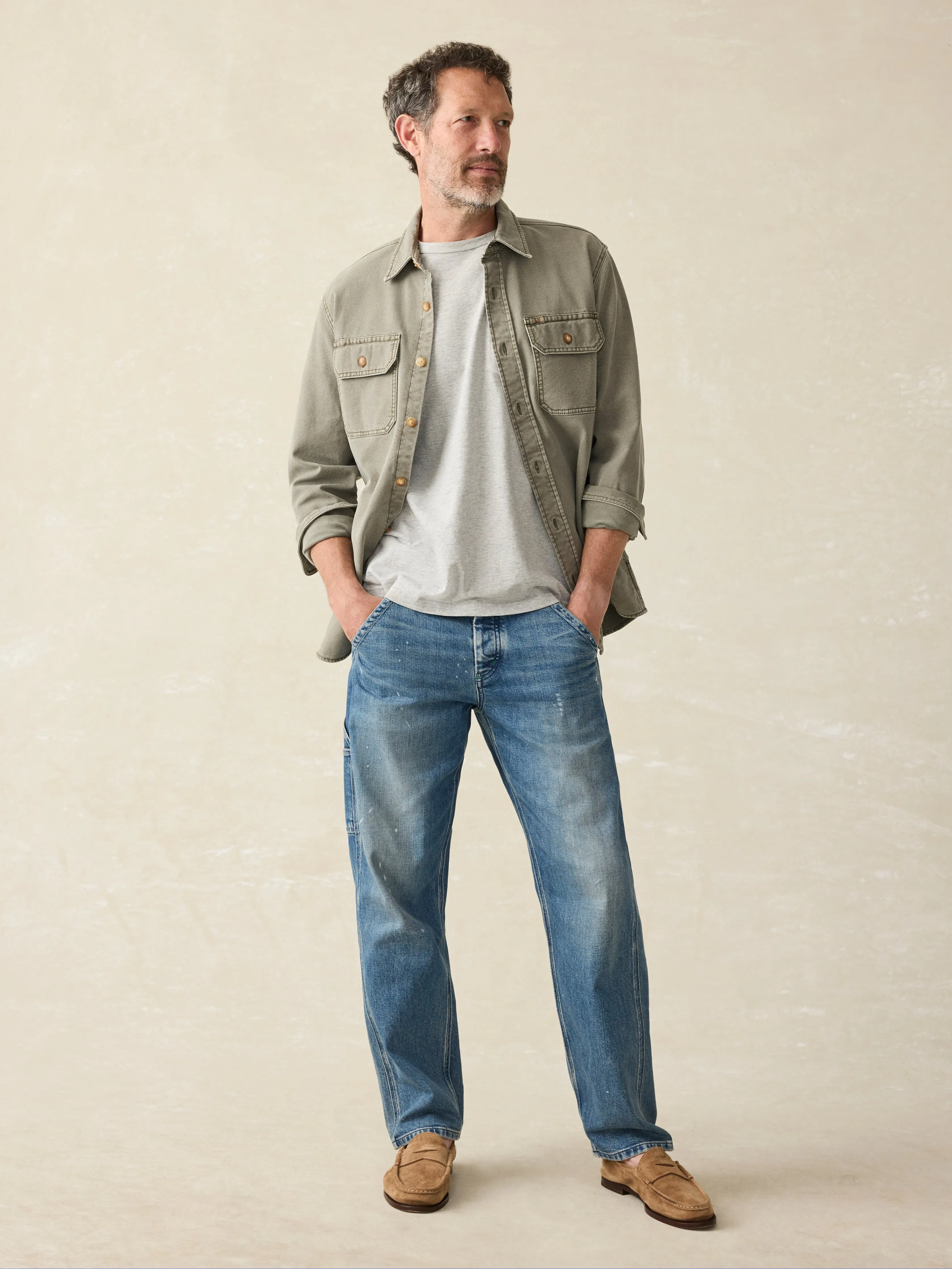 Sunwashed Pocket Tee - Heather Grey sold by Faherty product image thumbnail 4