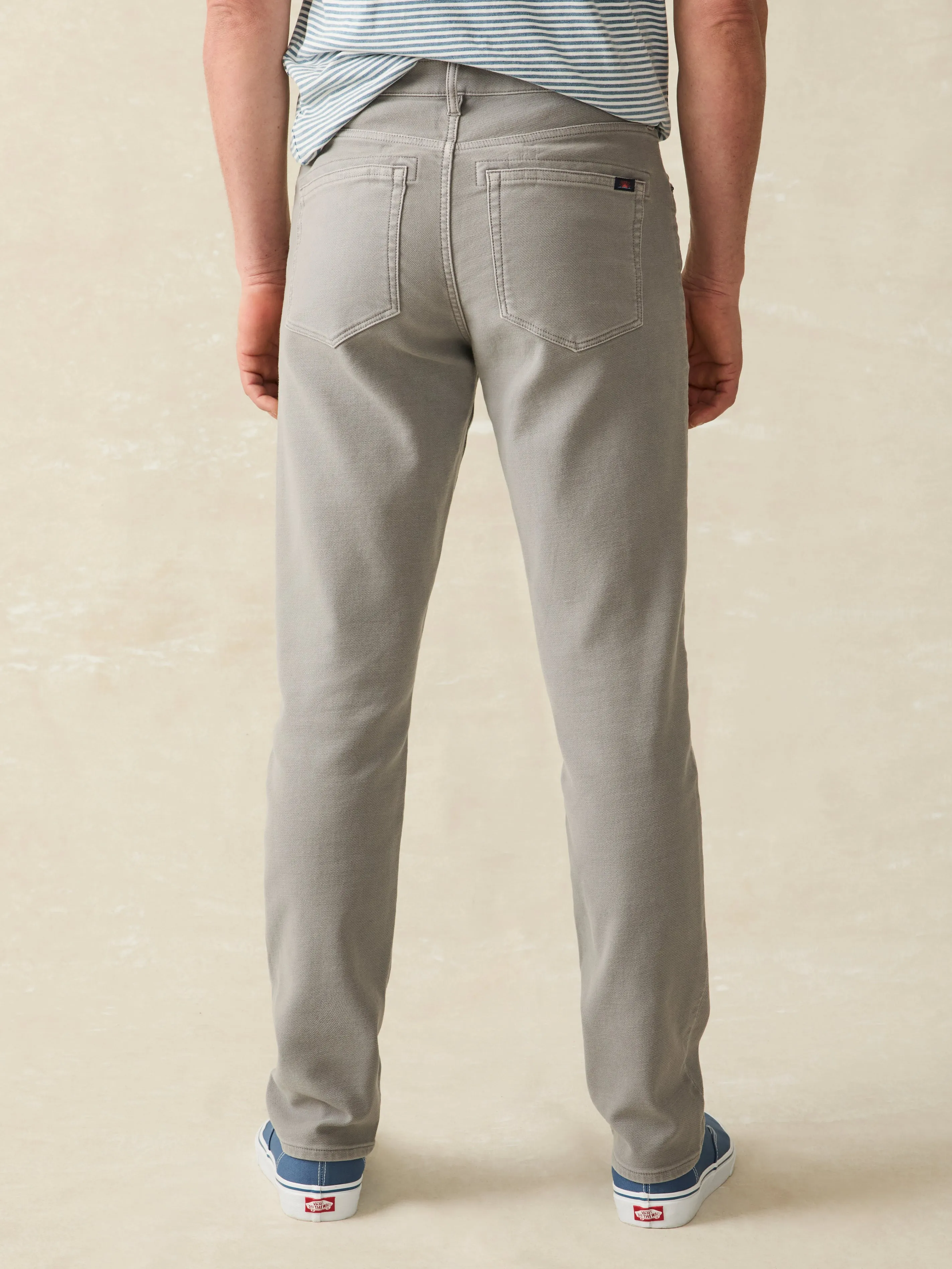 Stretch Terry 5-Pocket Pant - Iron sold by Faherty product image thumbnail 5