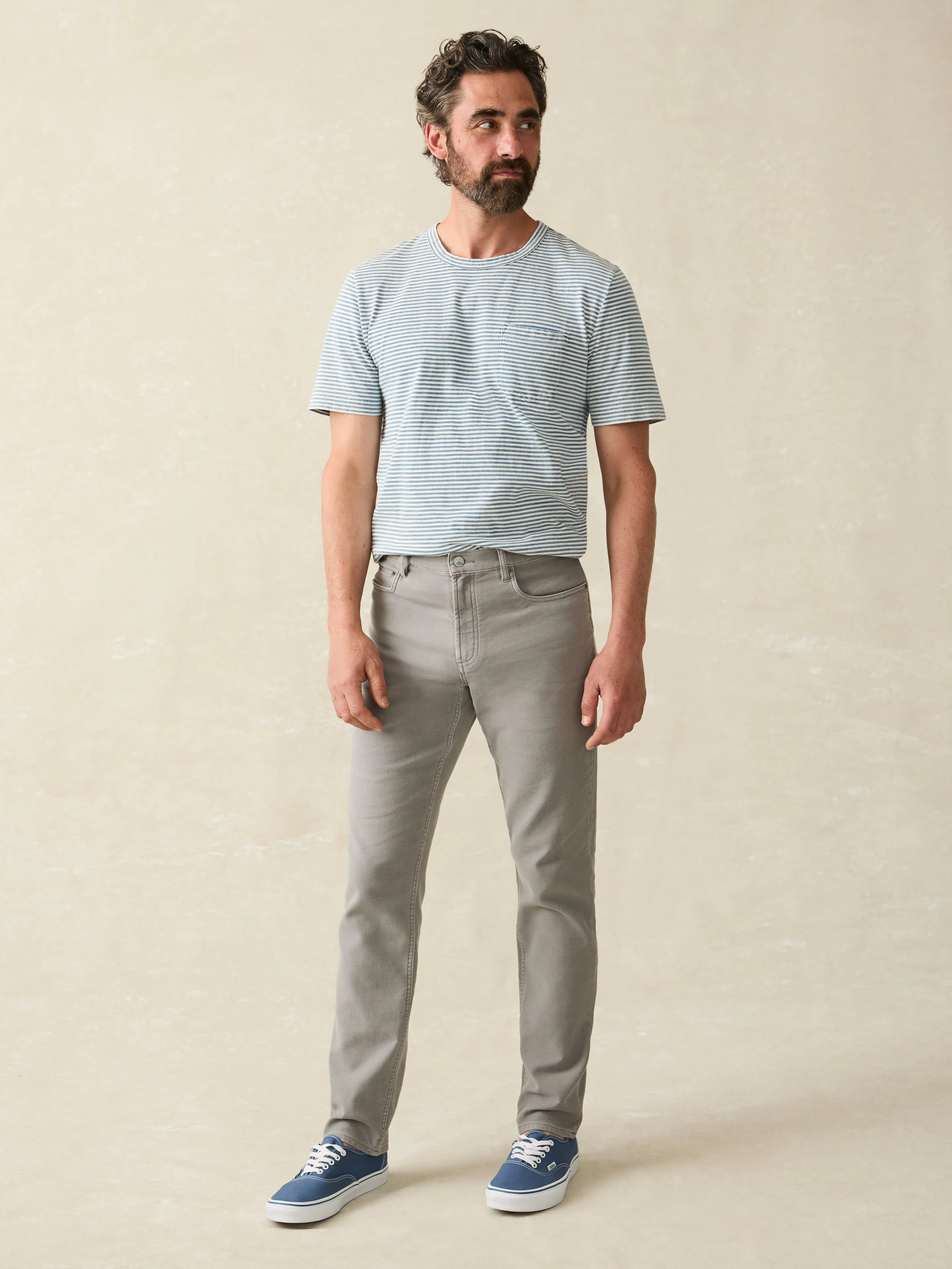 Stretch Terry 5-Pocket Pant - Iron sold by Faherty product image thumbnail 2