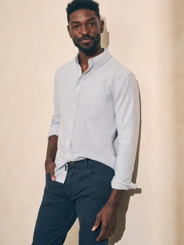 Stretch Oxford Shirt - Classic Stripe sold by Faherty