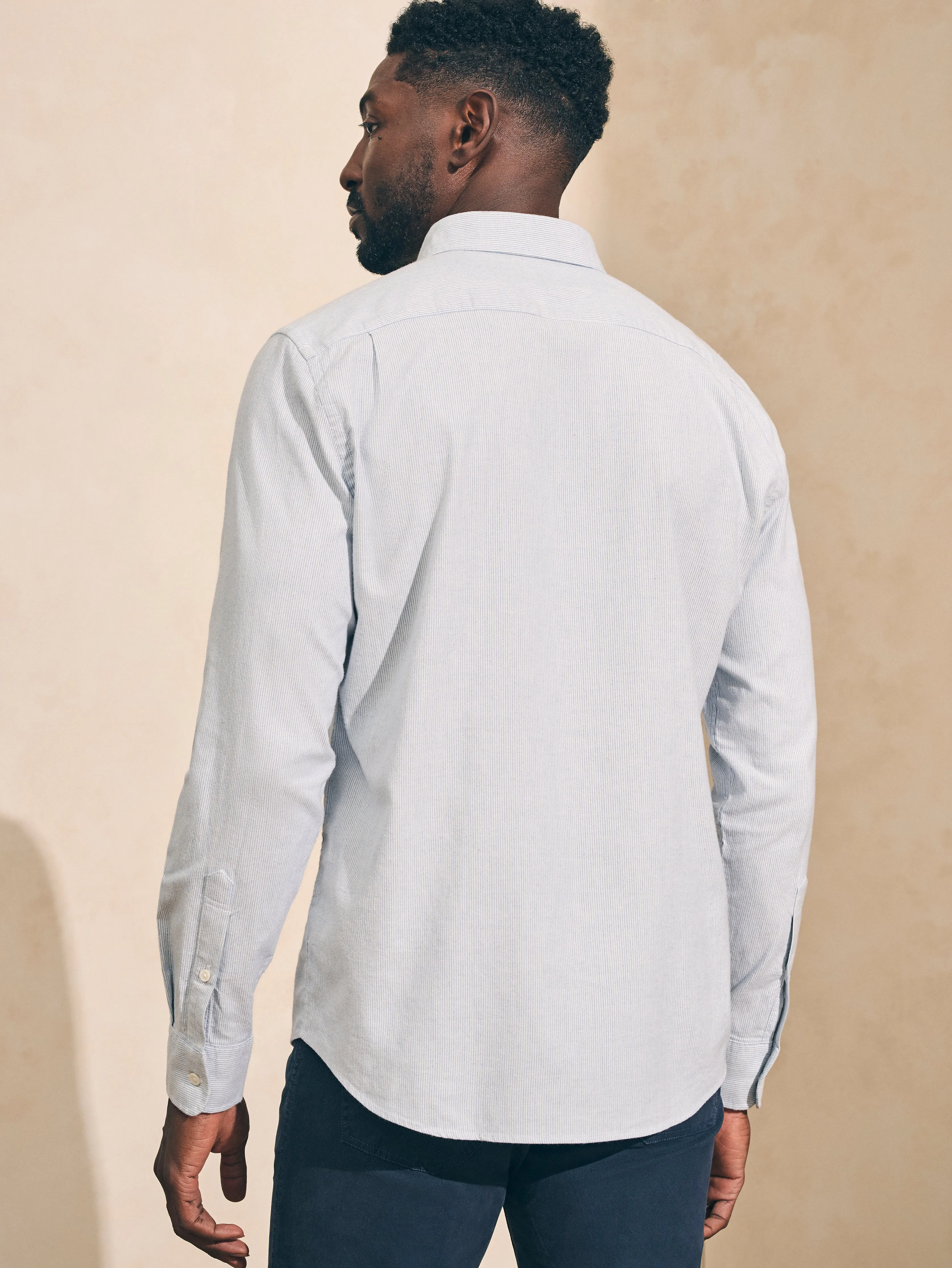 Stretch Oxford Shirt - Classic Stripe sold by Faherty product image thumbnail 4