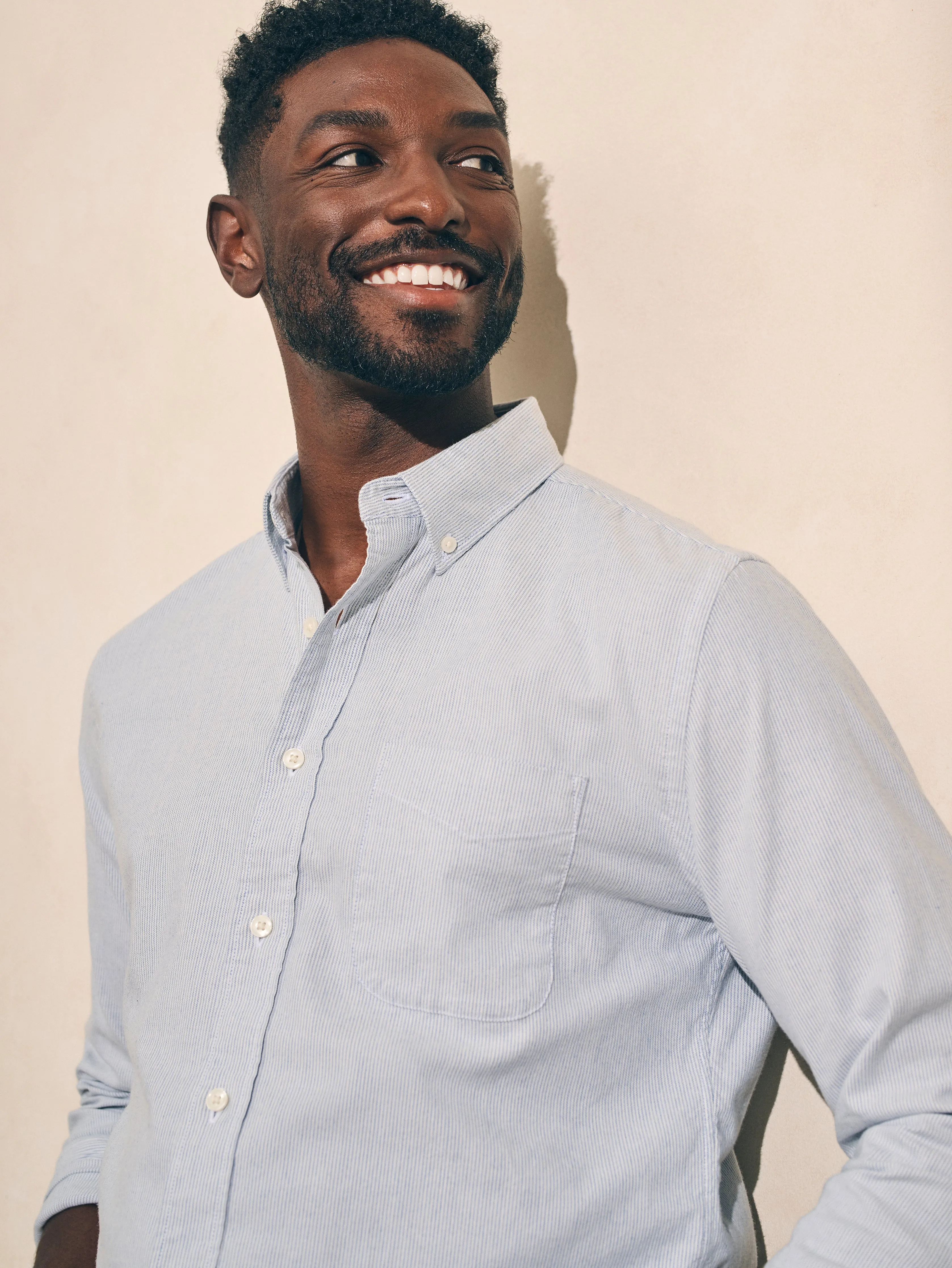 Stretch Oxford Shirt - Classic Stripe sold by Faherty product image thumbnail 2