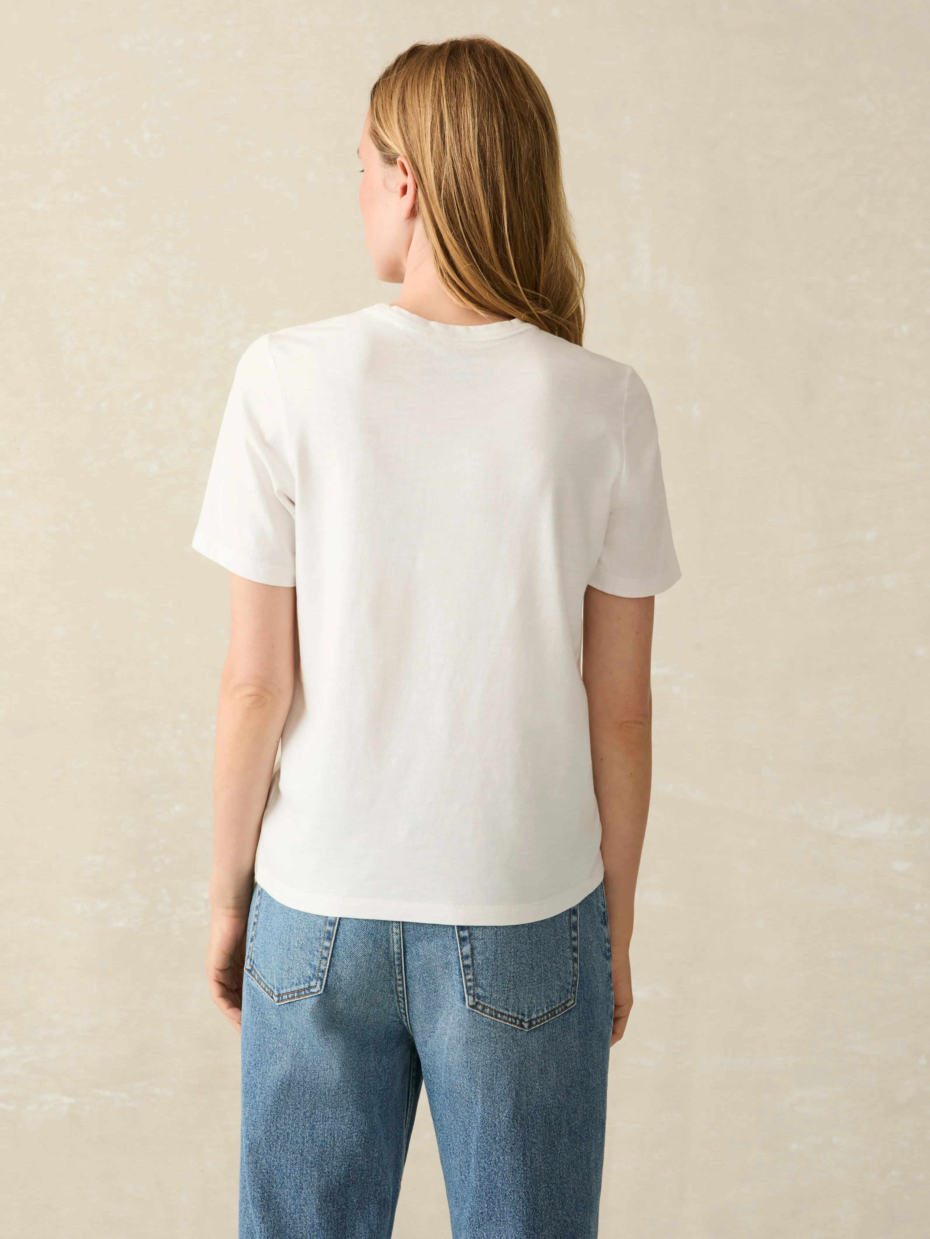 Sunwashed Crew Tee - White sold by Faherty product image thumbnail 5