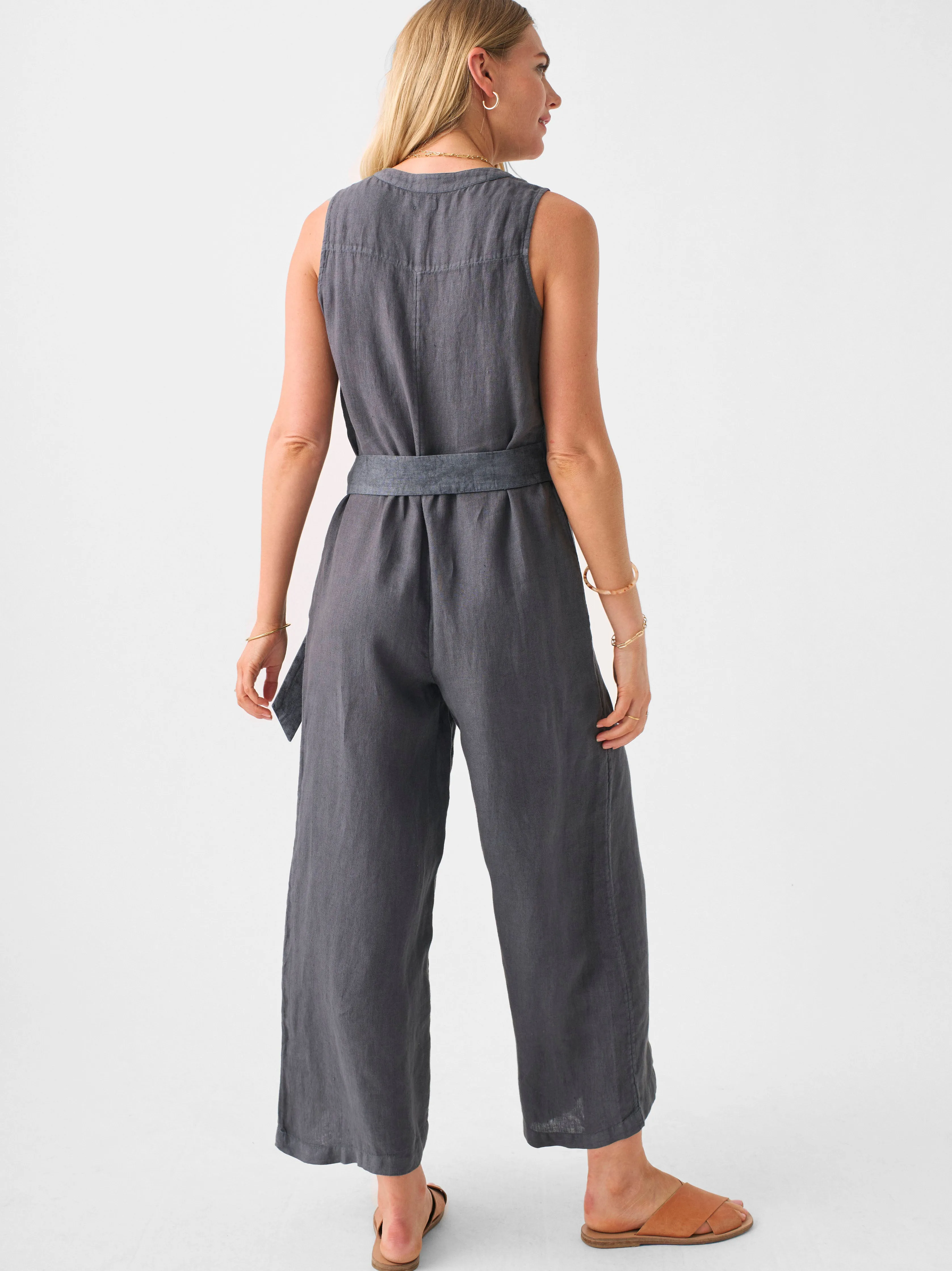 Hermosa Linen Jumpsuit - Washed Black sold by Faherty product image thumbnail 3