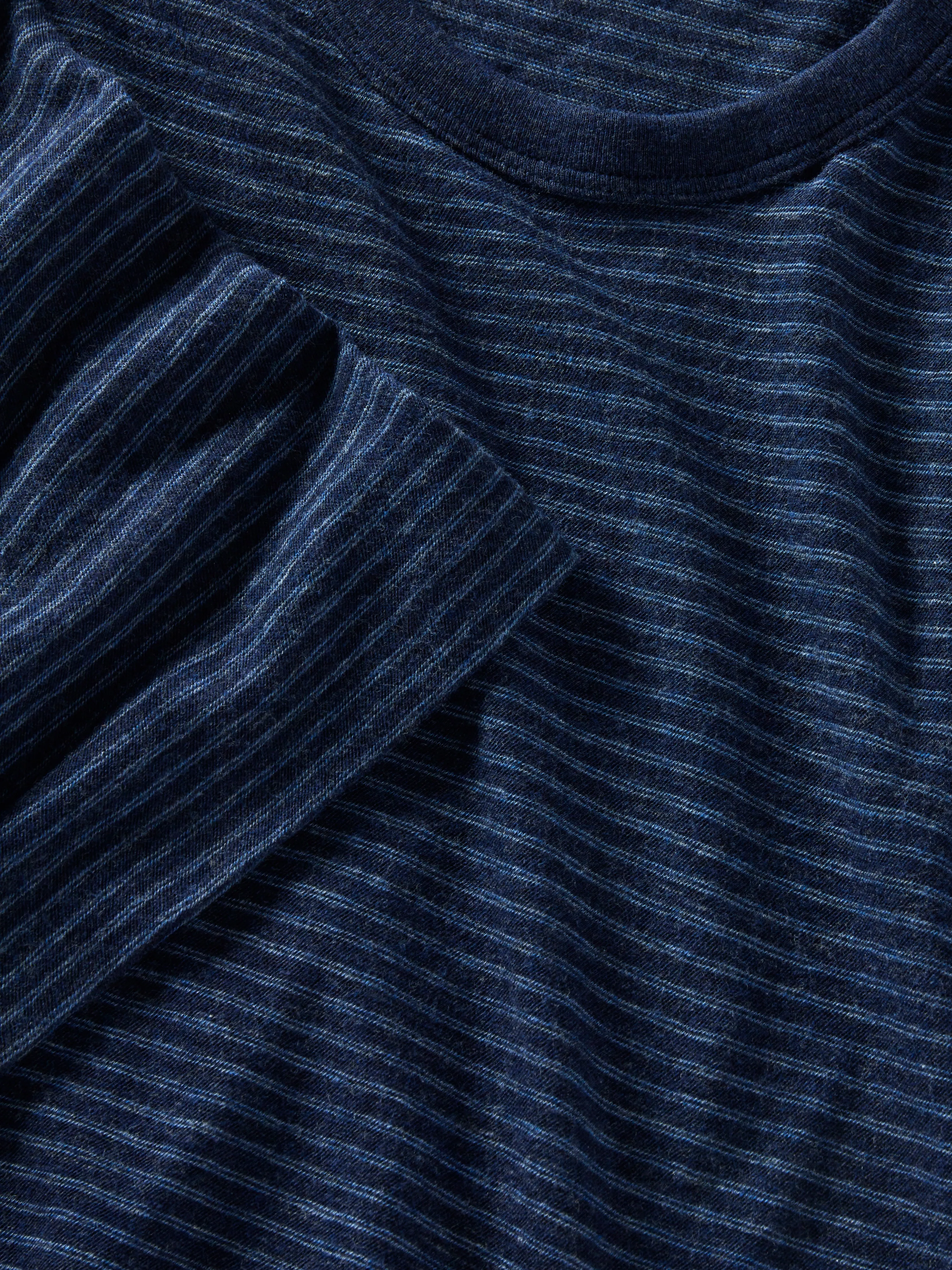 Short-Sleeve Vintage Chambray Tee - Navy Cove Stripe sold by Faherty product image thumbnail 2