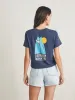 Surfrider Sunwashed Cropped Tee - Dune Navy sold by Faherty