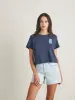 Surfrider Sunwashed Cropped Tee - Dune Navy sold by Faherty