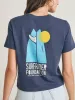 Surfrider Sunwashed Cropped Tee - Dune Navy sold by Faherty