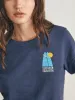 Surfrider Sunwashed Cropped Tee - Dune Navy sold by Faherty