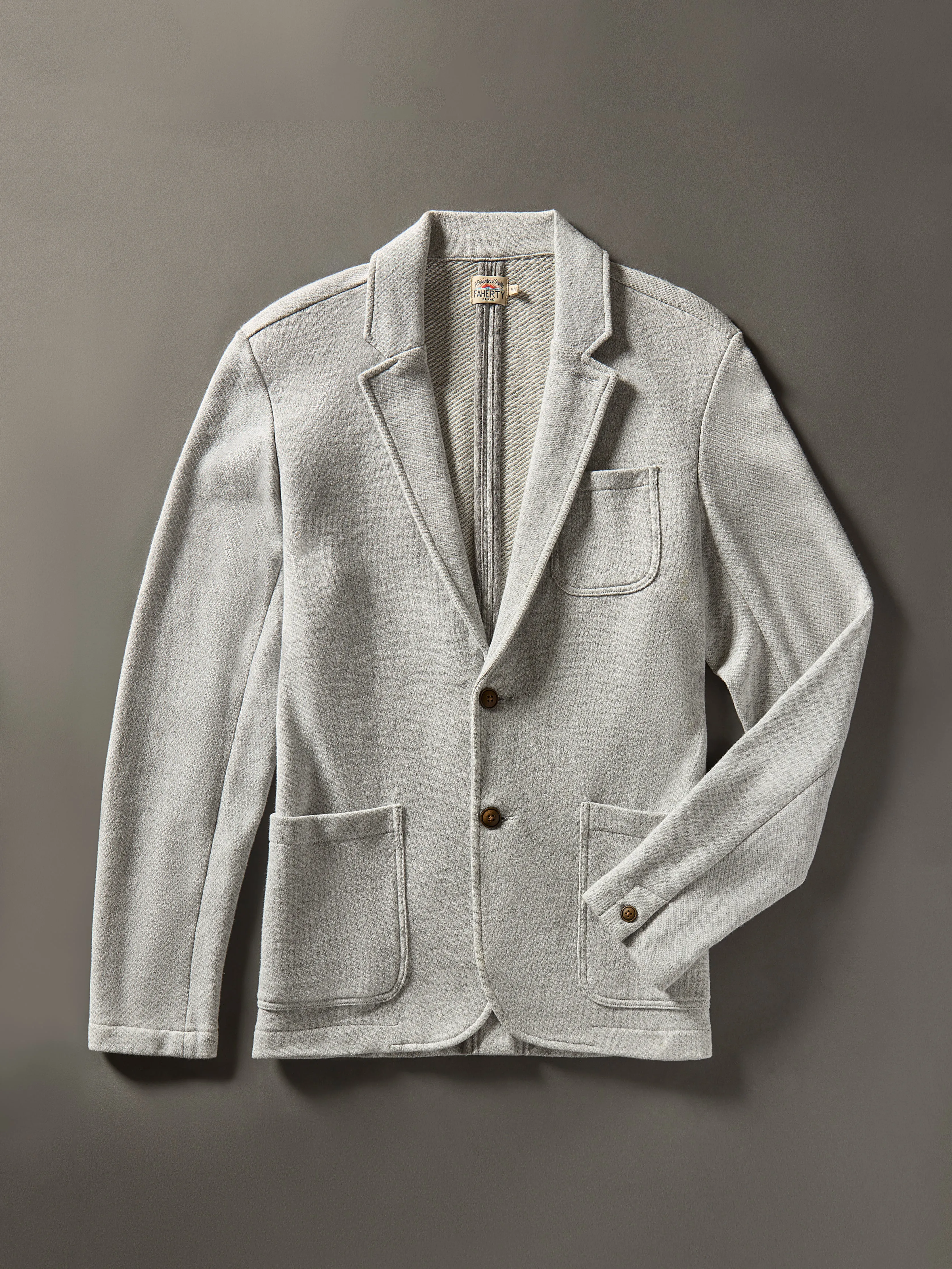 Inlet Knit Blazer (Short) - Heather Grey sold by Faherty