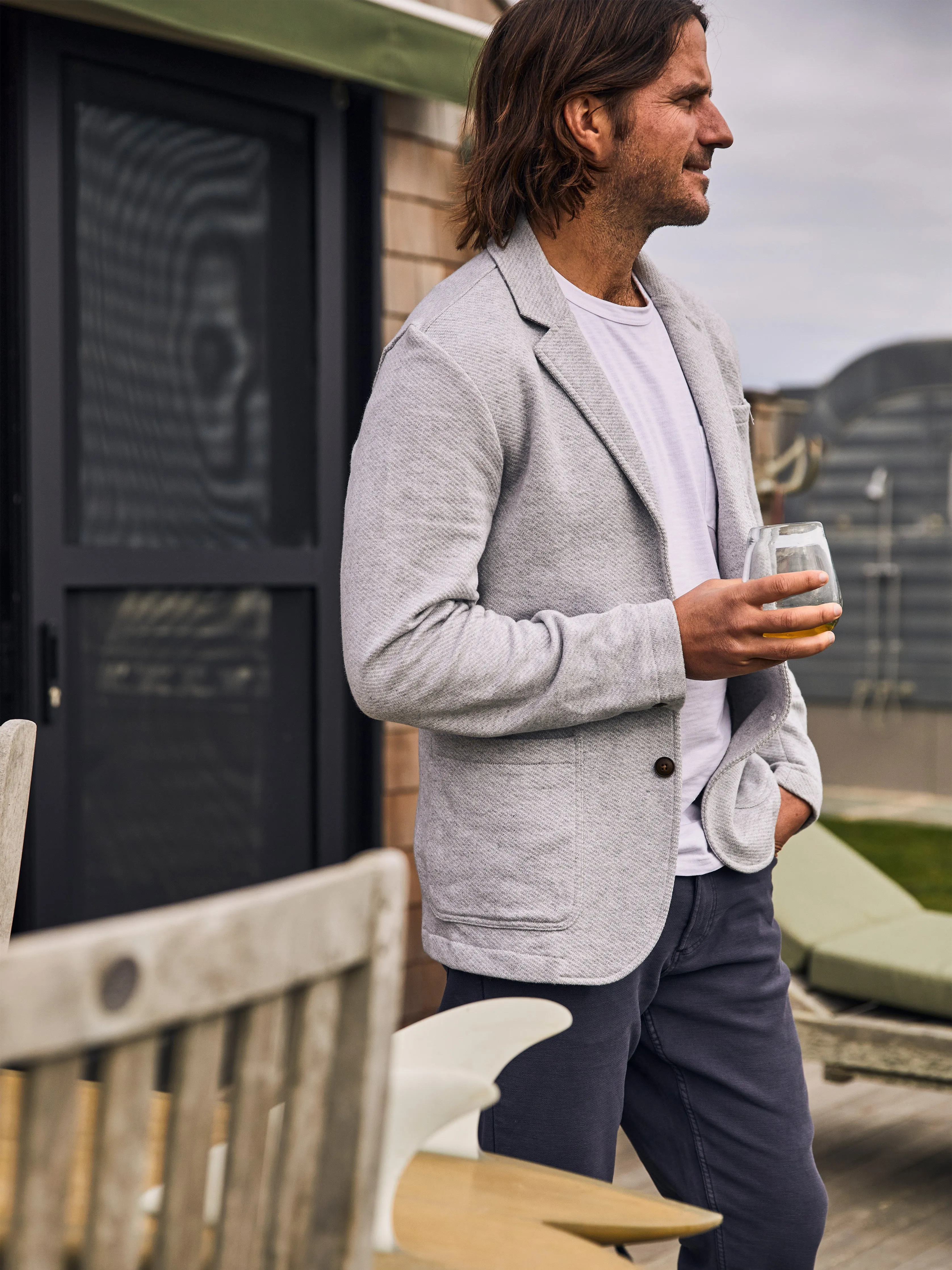 Inlet Knit Blazer (Short) - Heather Grey sold by Faherty product image thumbnail 2