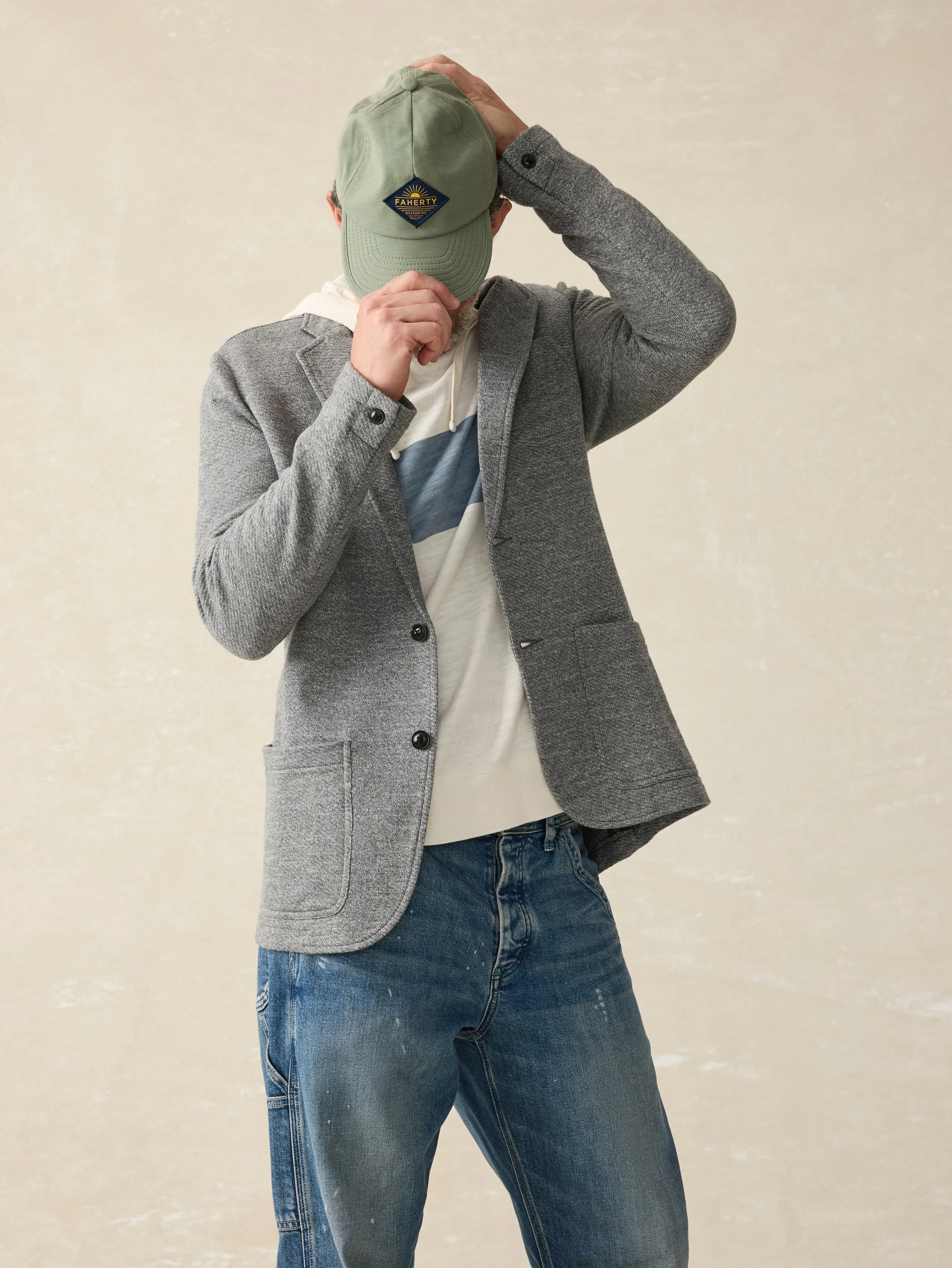 Inlet Knit Blazer (Short) - Heather Grey sold by Faherty product image thumbnail 5
