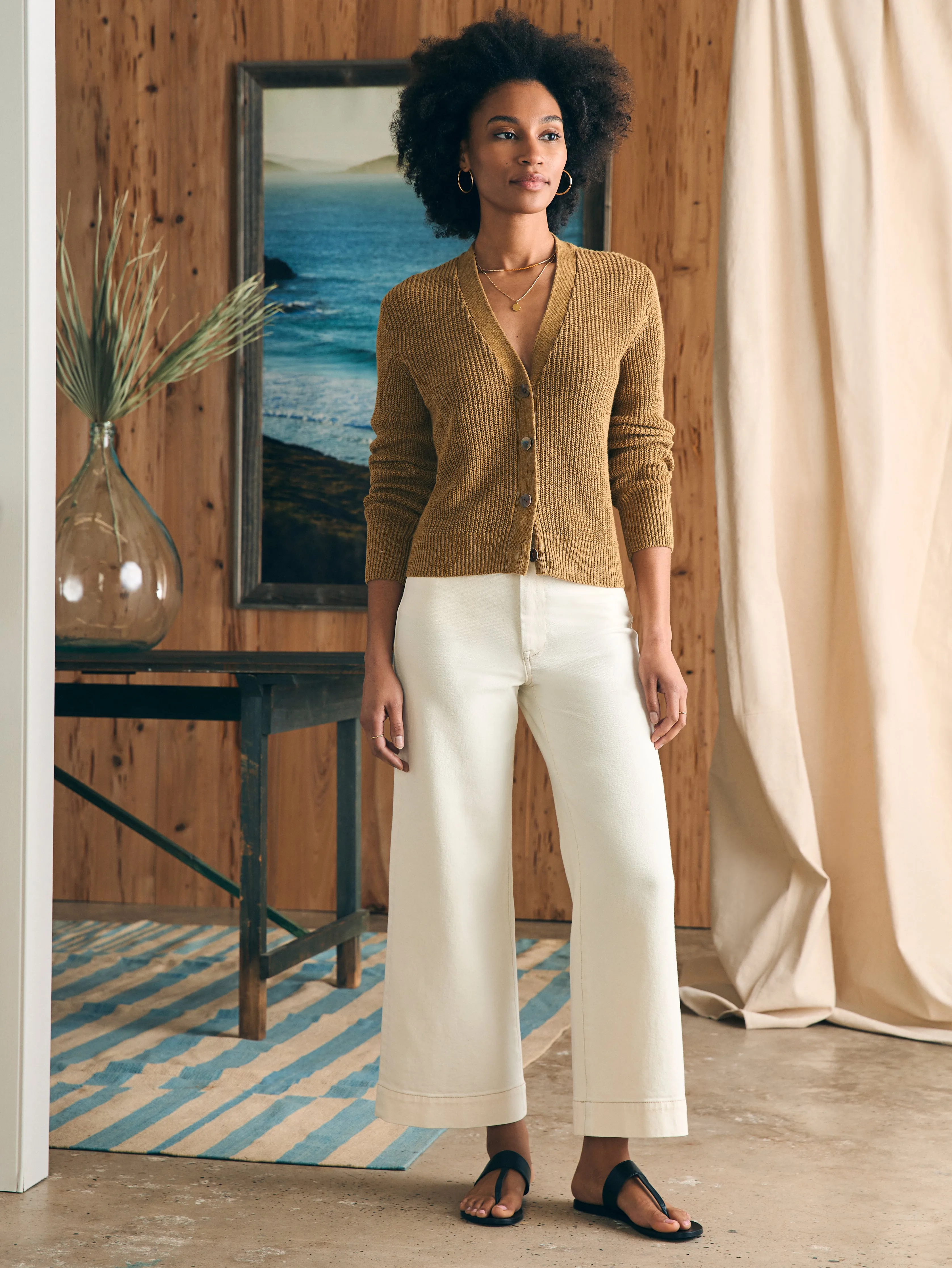 Miramar Linen Cardigan - Antique Bronze sold by Faherty product image thumbnail 4