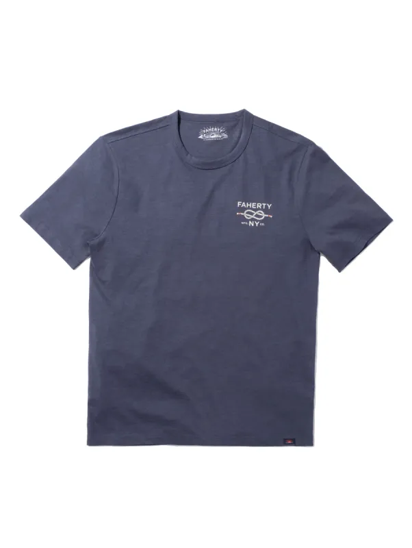 Southampton Short-Sleeve Crew T-Shirt - Dune Navy sold by Faherty
