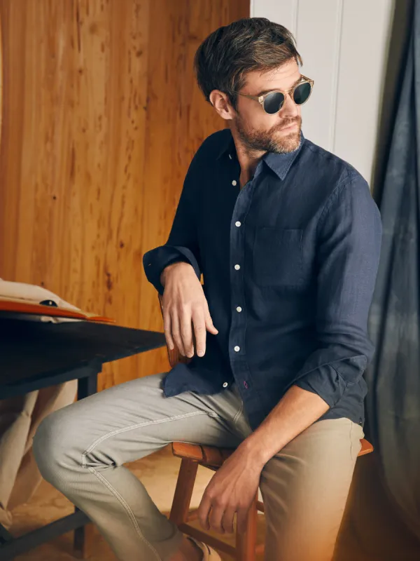 Laguna Linen Shirt - Storm Navy sold by Faherty