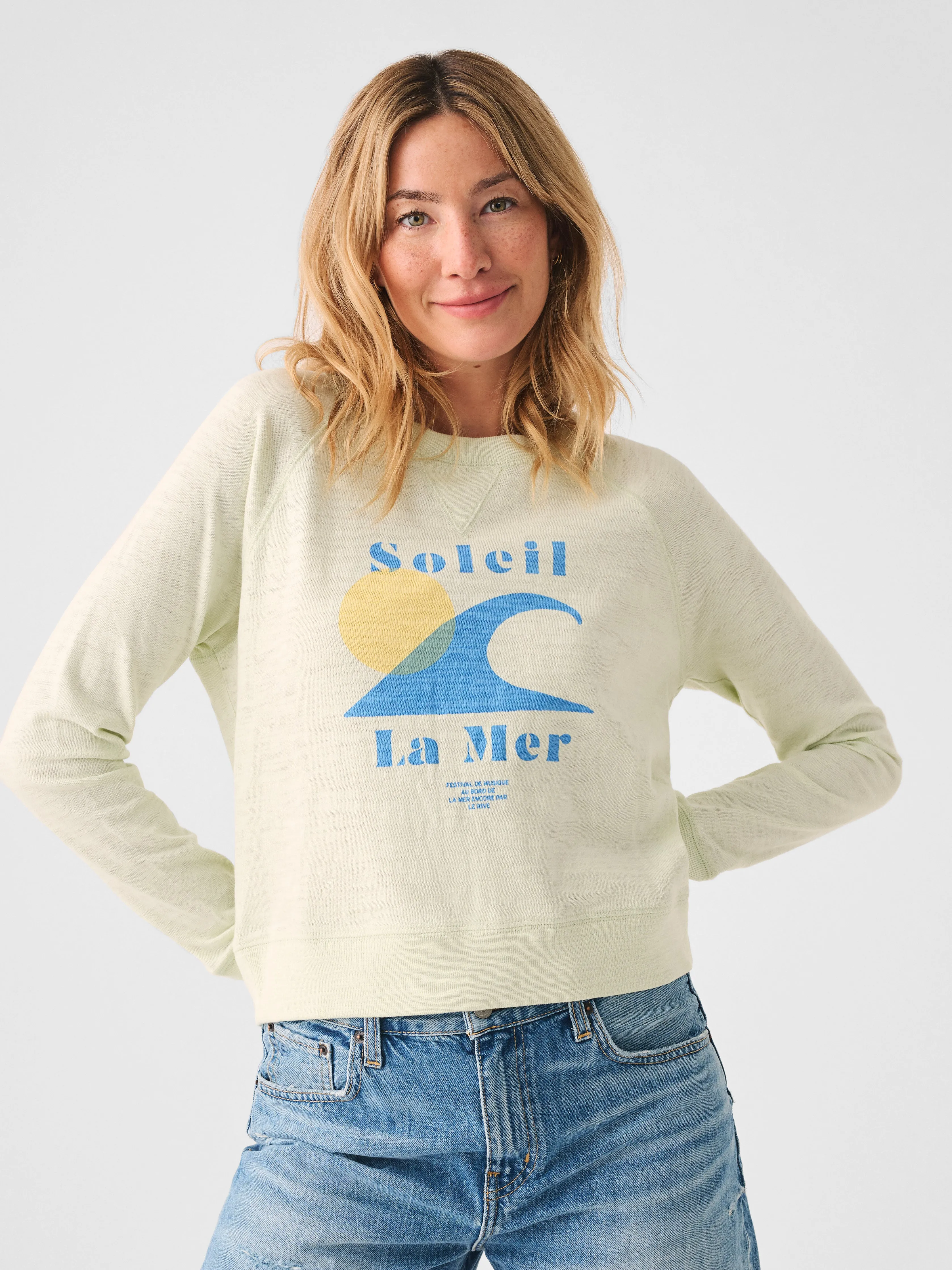 Sunwashed Slub Crewneck - Dewkist sold by Faherty