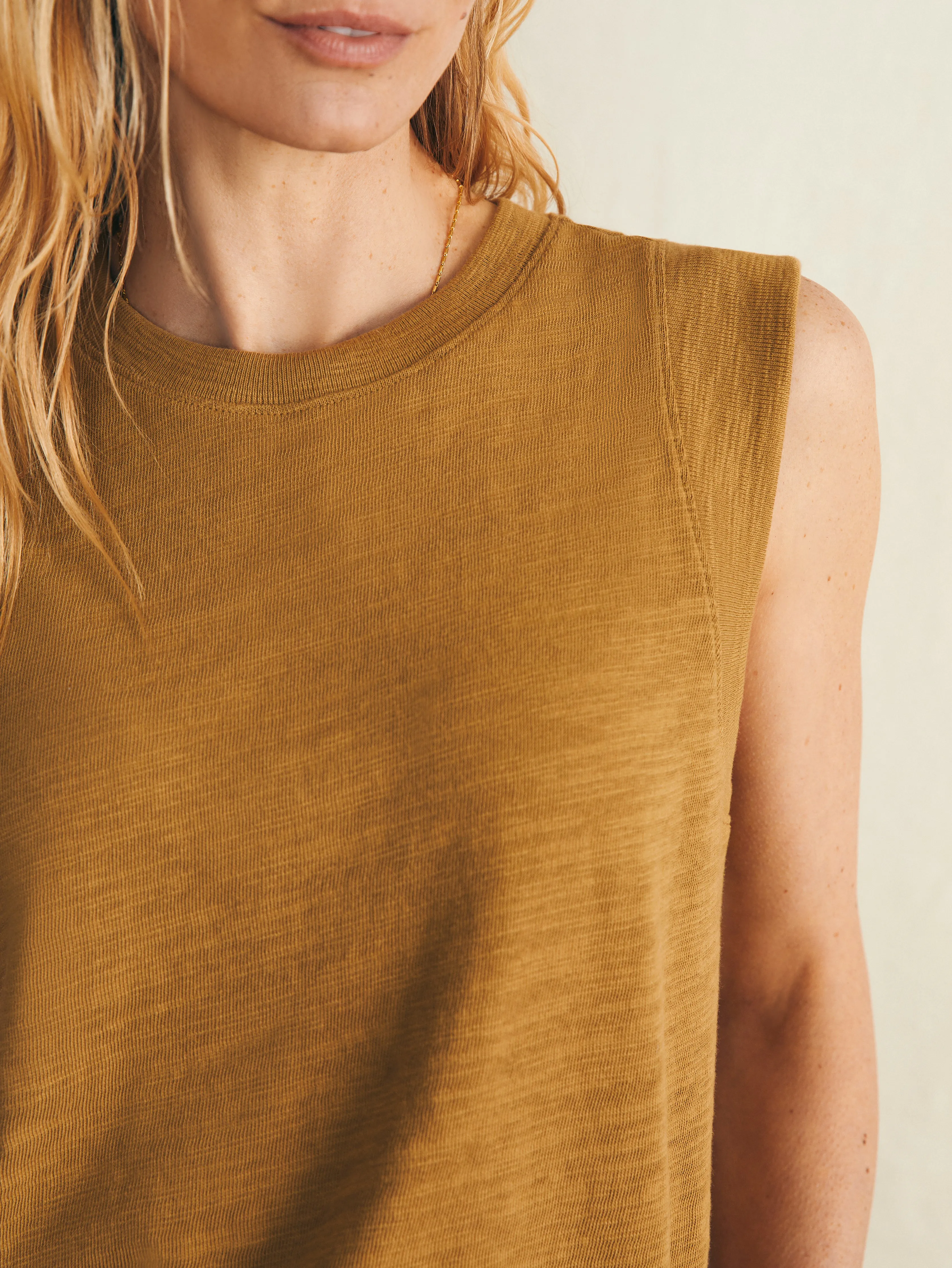 Sunwashed Slub Muscle Tank - Antique Bronze sold by Faherty product image thumbnail 2