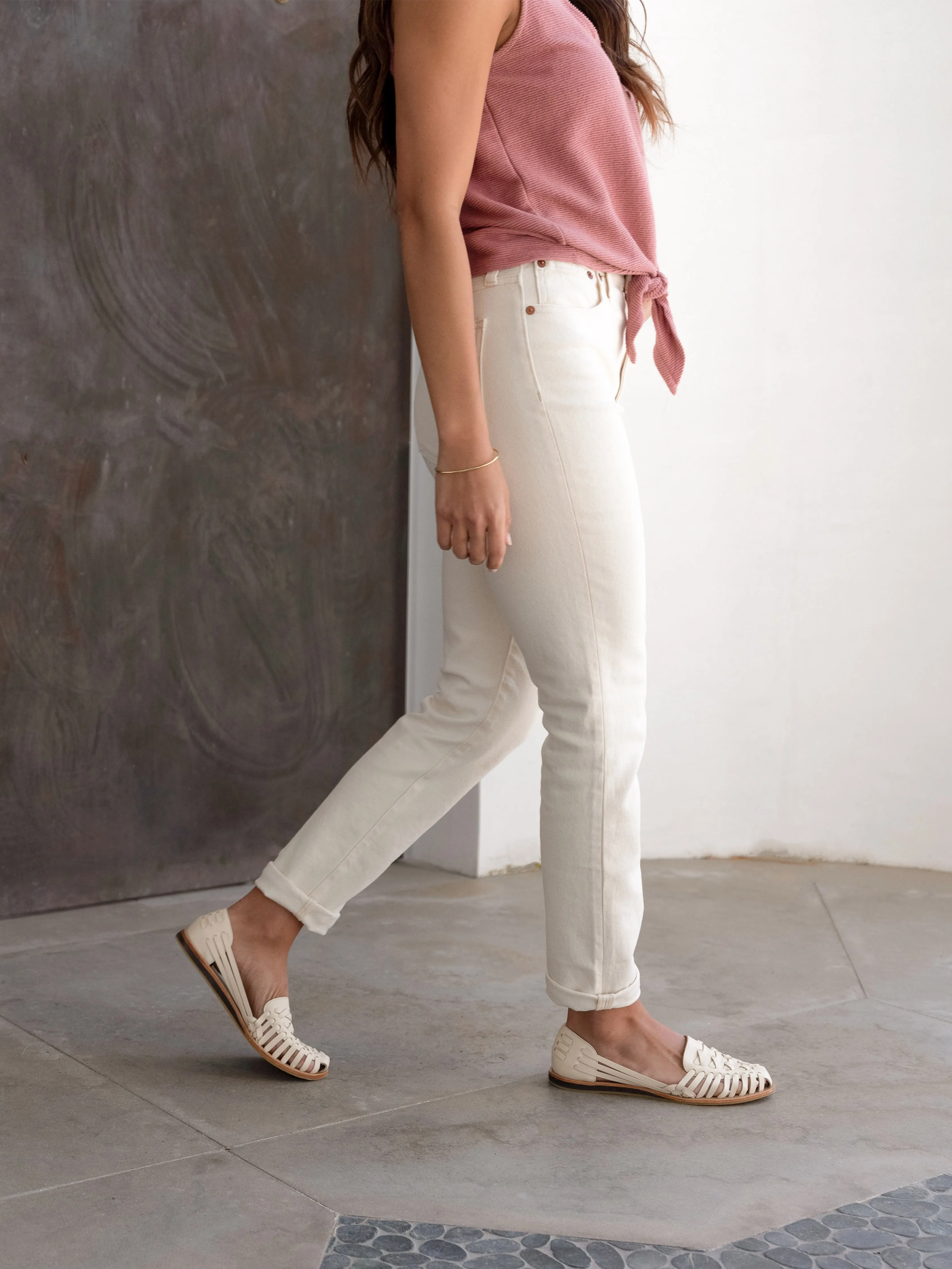 Nisolo Huarache Sandals - Bone sold by Faherty product image thumbnail 3