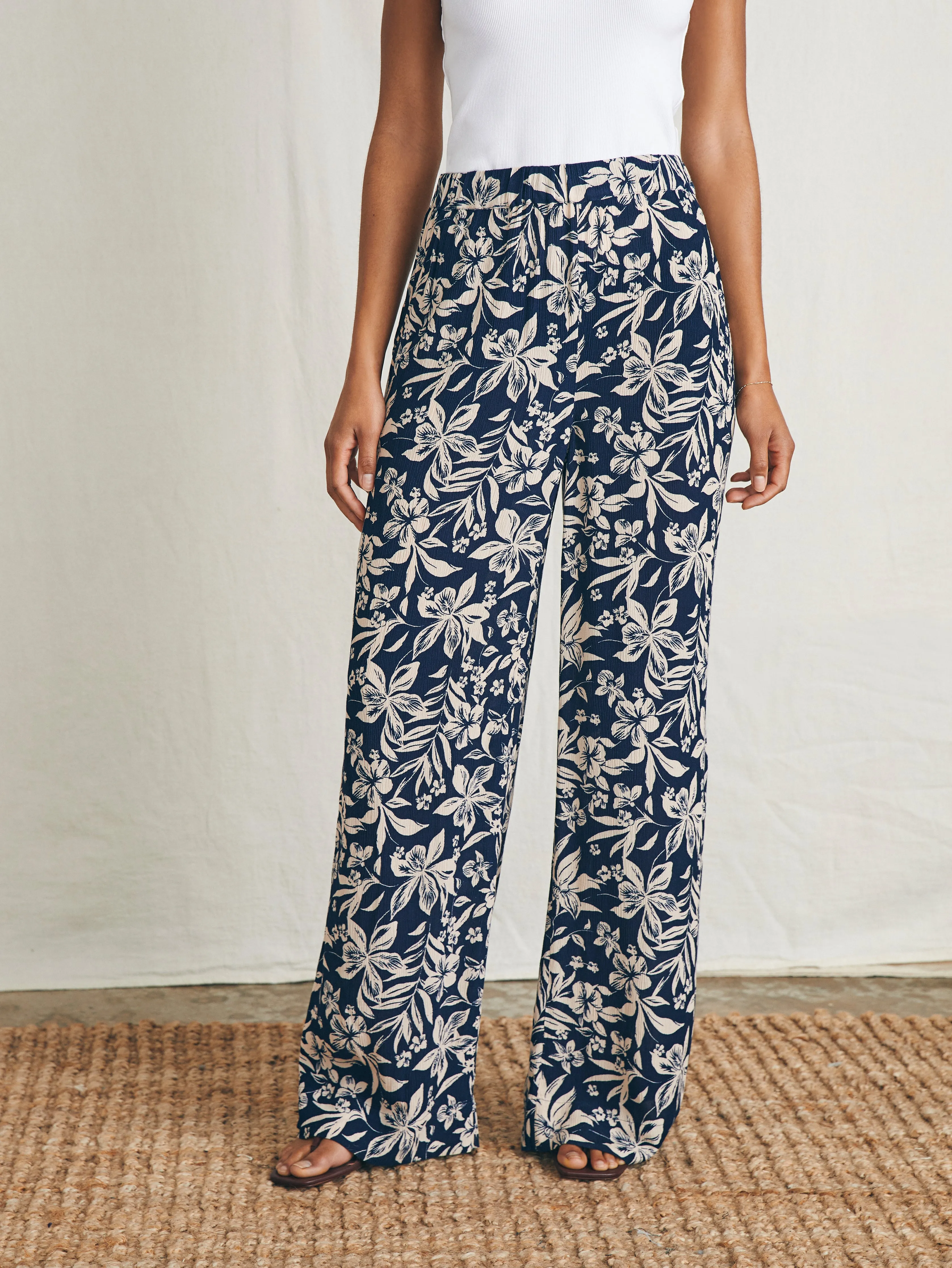 Cabana Pant - Navy Canopy Floral sold by Faherty product image thumbnail 2