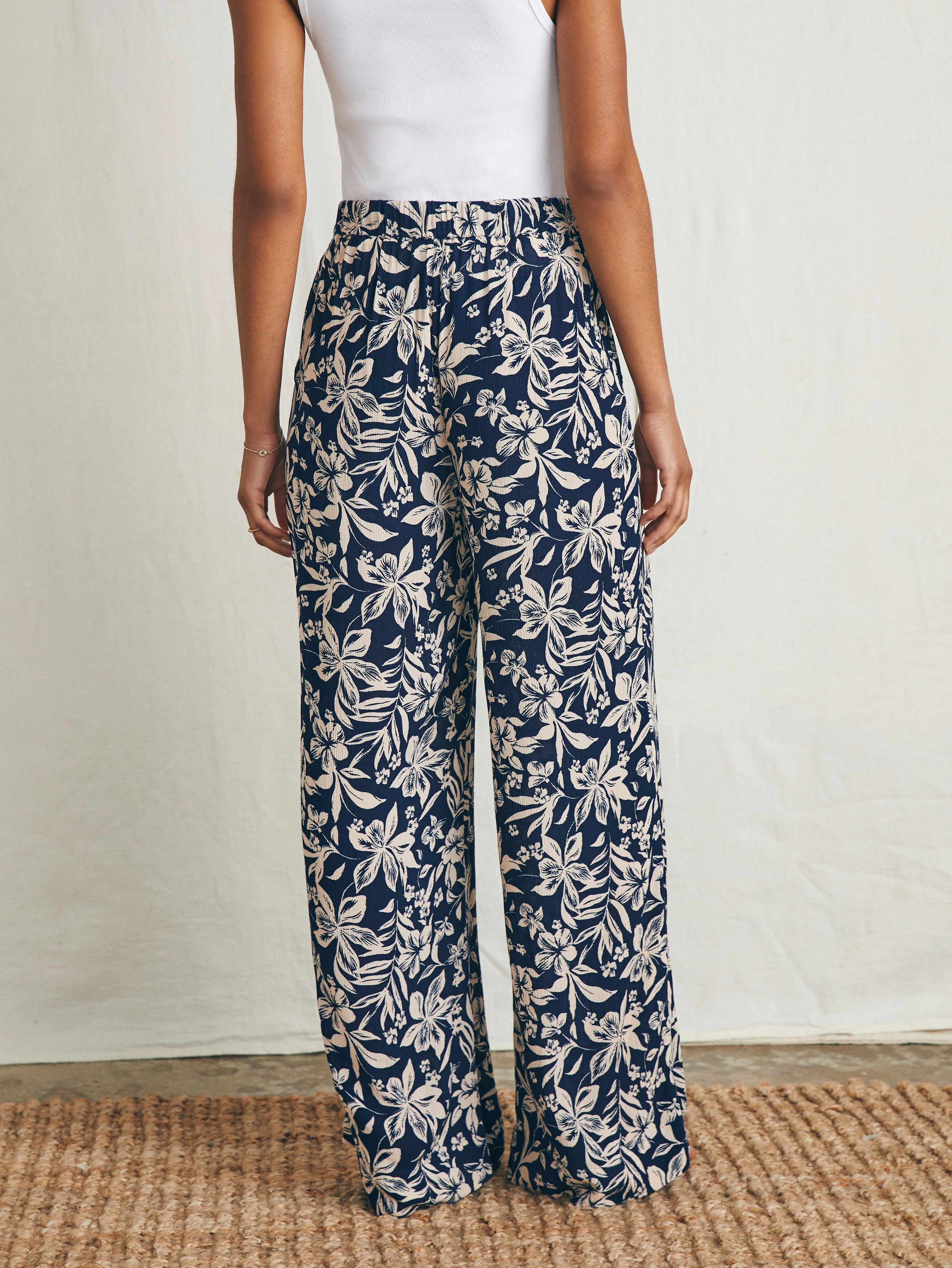 Cabana Pant - Navy Canopy Floral sold by Faherty product image thumbnail 5