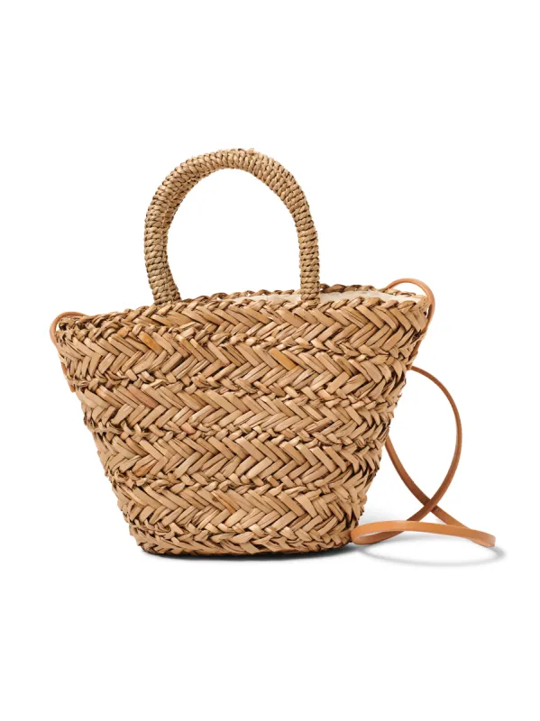 Petite Seagrass Basket Bag - Natural sold by Faherty