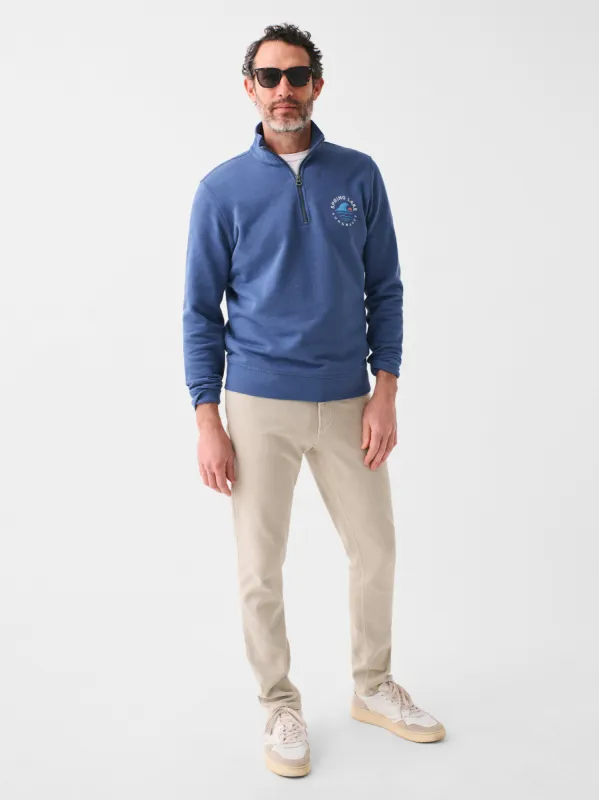 Spring Lake Long-Sleeve Terry Quarter Zip - Faded Navy sold by Faherty