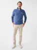 Spring Lake Long-Sleeve Terry Quarter Zip - Faded Navy sold by Faherty