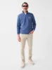 Spring Lake Long-Sleeve Terry Quarter Zip - Faded Navy sold by Faherty