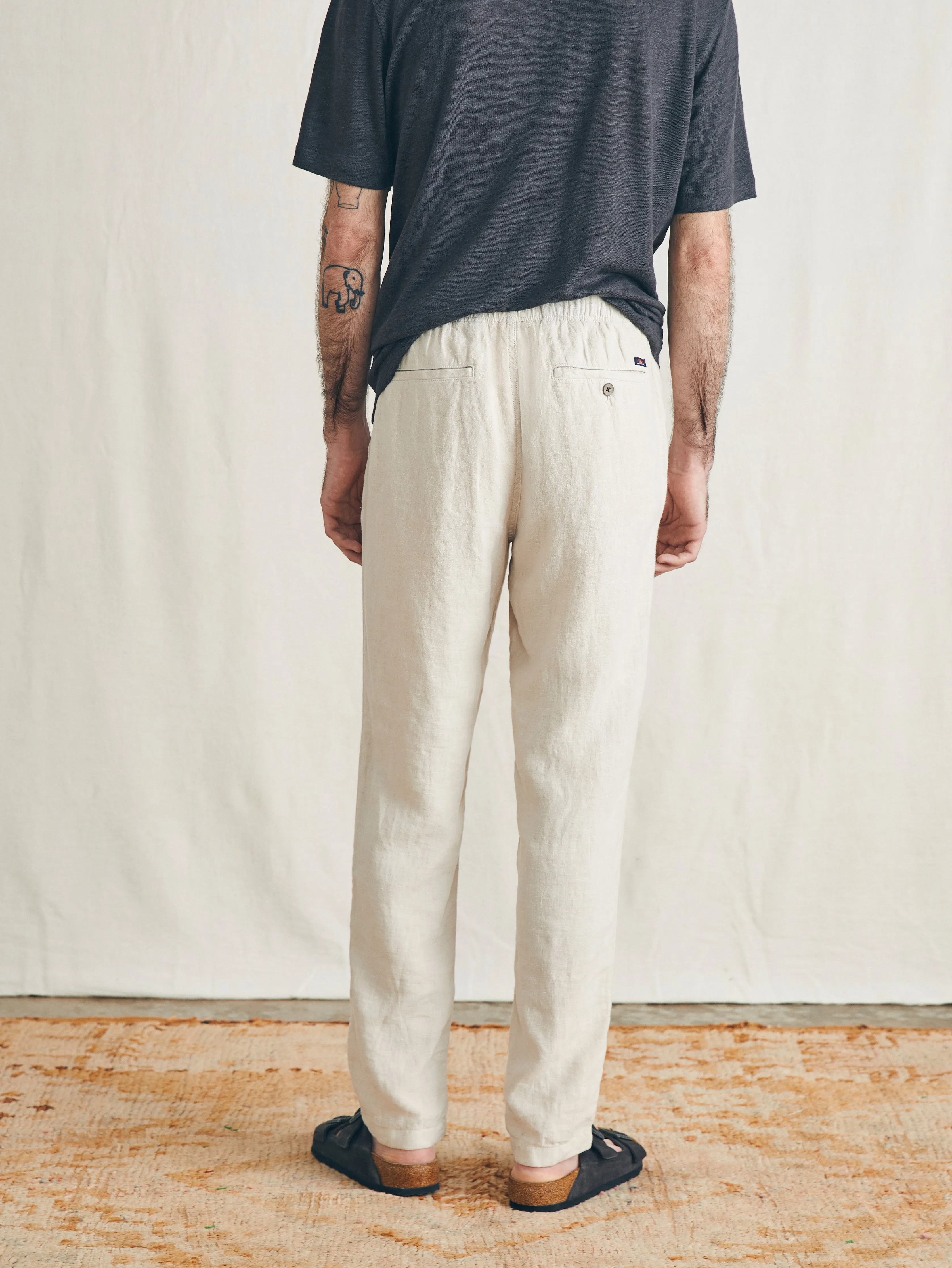 Linen Drawstring Pant - Weathered Sand sold by Faherty product image thumbnail 5