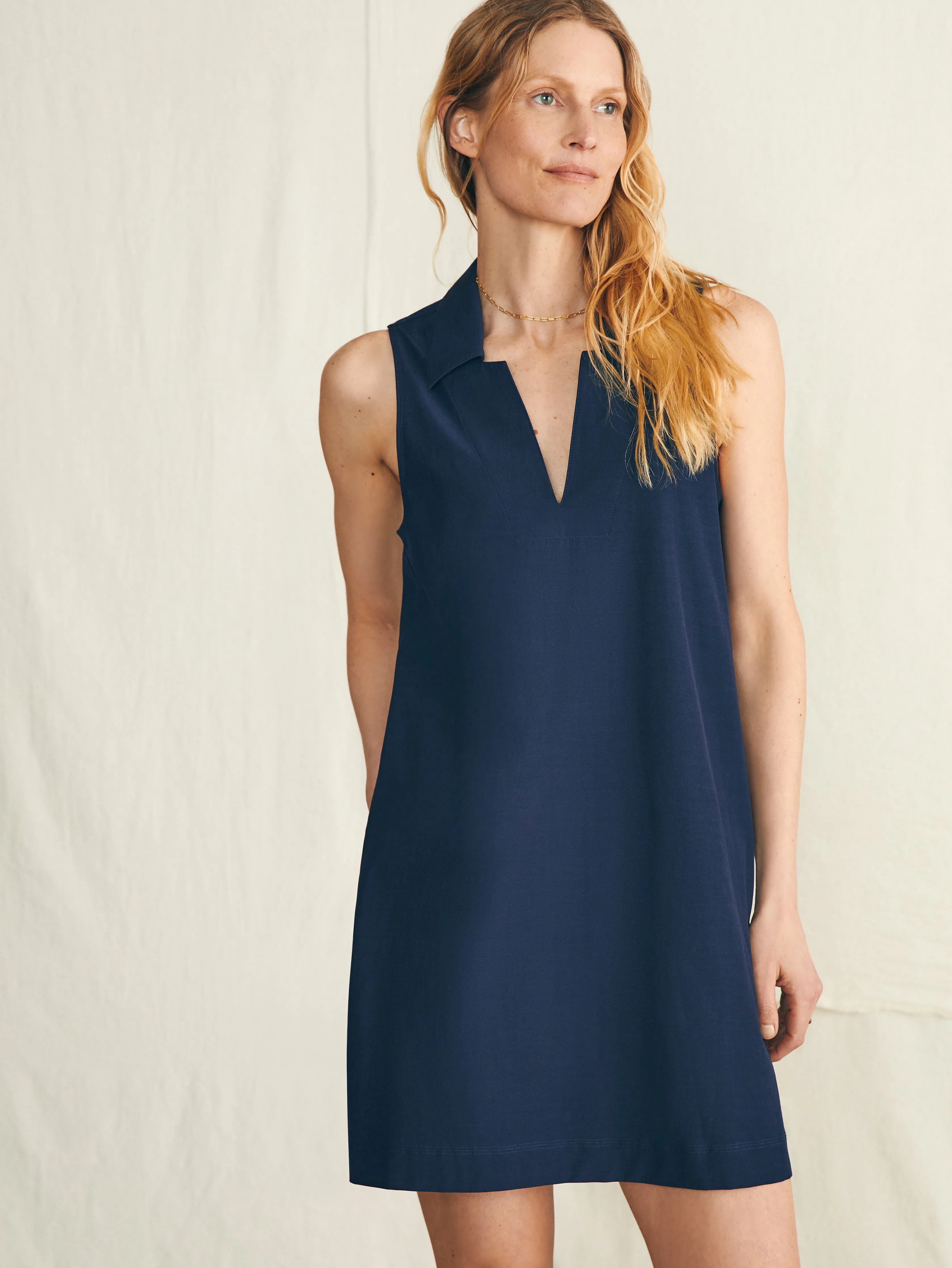 All Day Polo Dress - Navy Blazer sold by Faherty